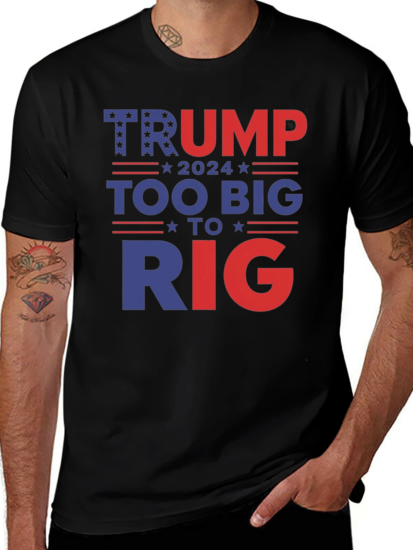 Trump 2024 Too Big To Rig Graphic Tee