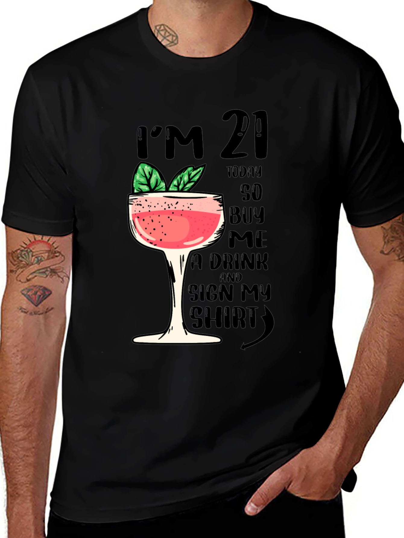 Variant 25 of Birthday "I'm 21" Graphic T-Shirt