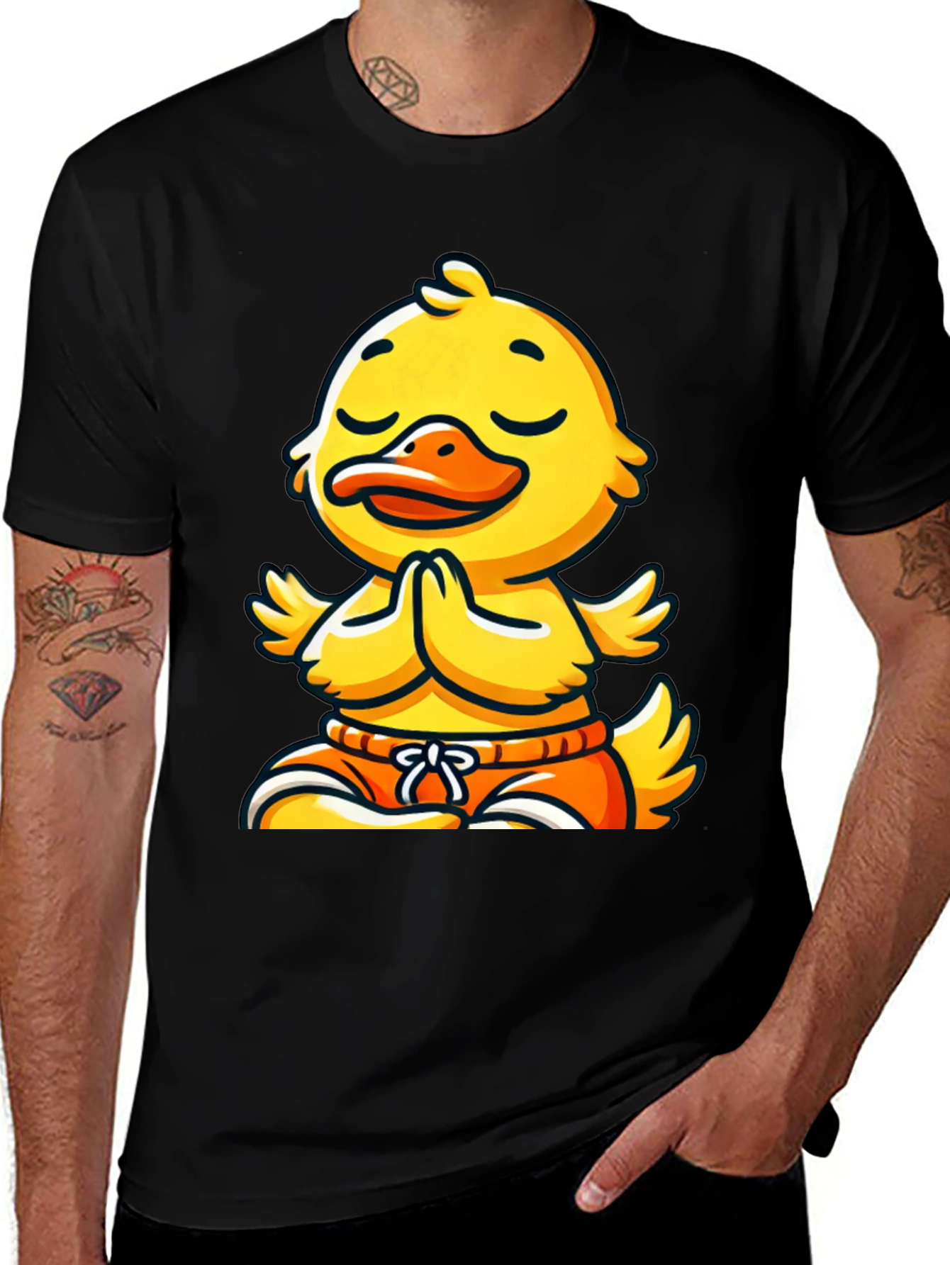 Variant 25 of Meditating Duck T-Shirt: Funny Yoga Animal Tee