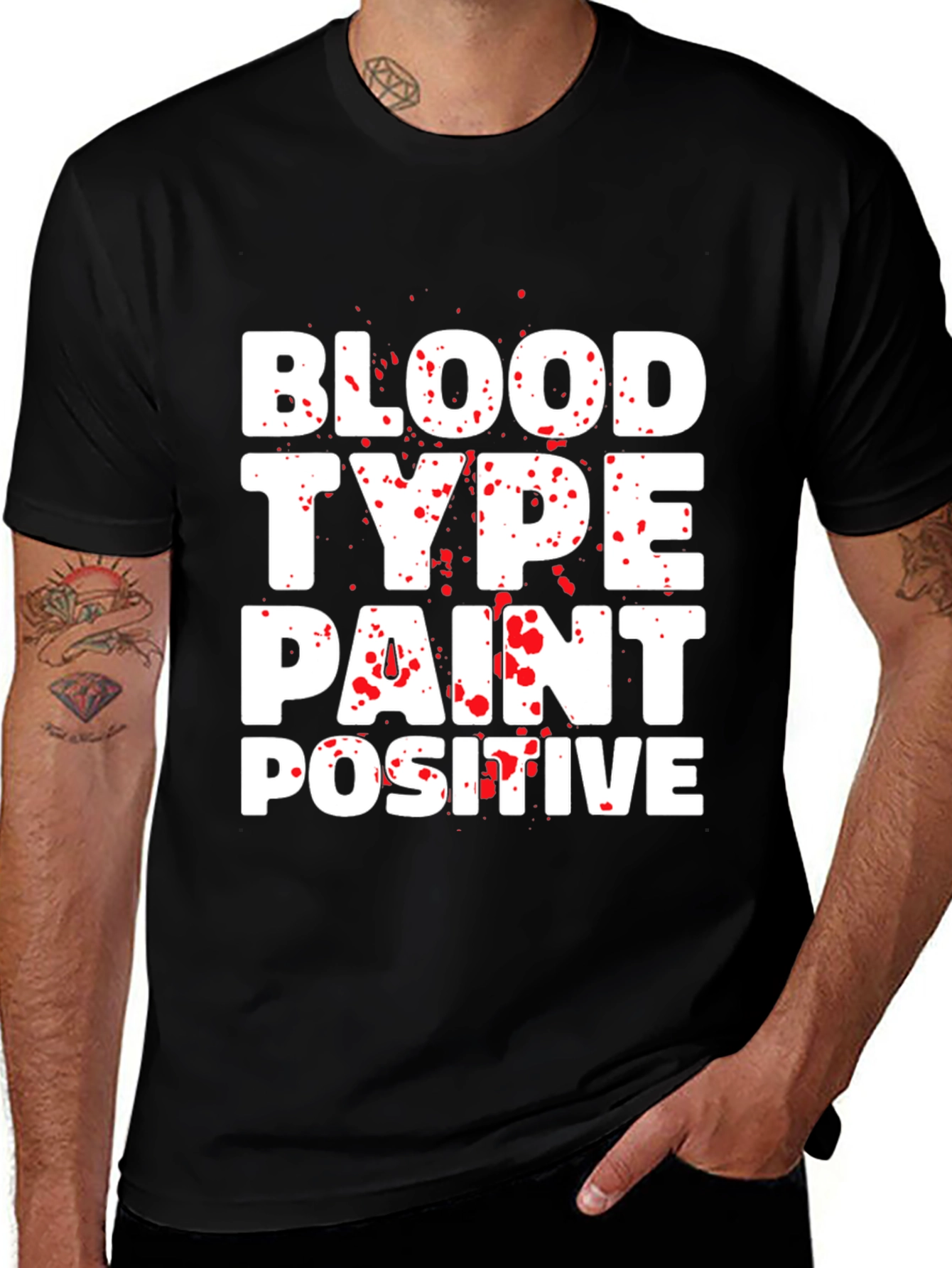 Variant 23 of Blood Type Paint Positive Graphic T-Shirt