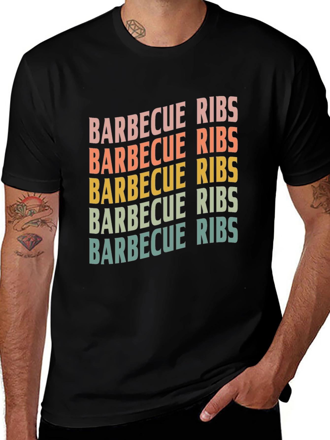 Variant 22 of Retro Barbecue Ribs Graphic Tee