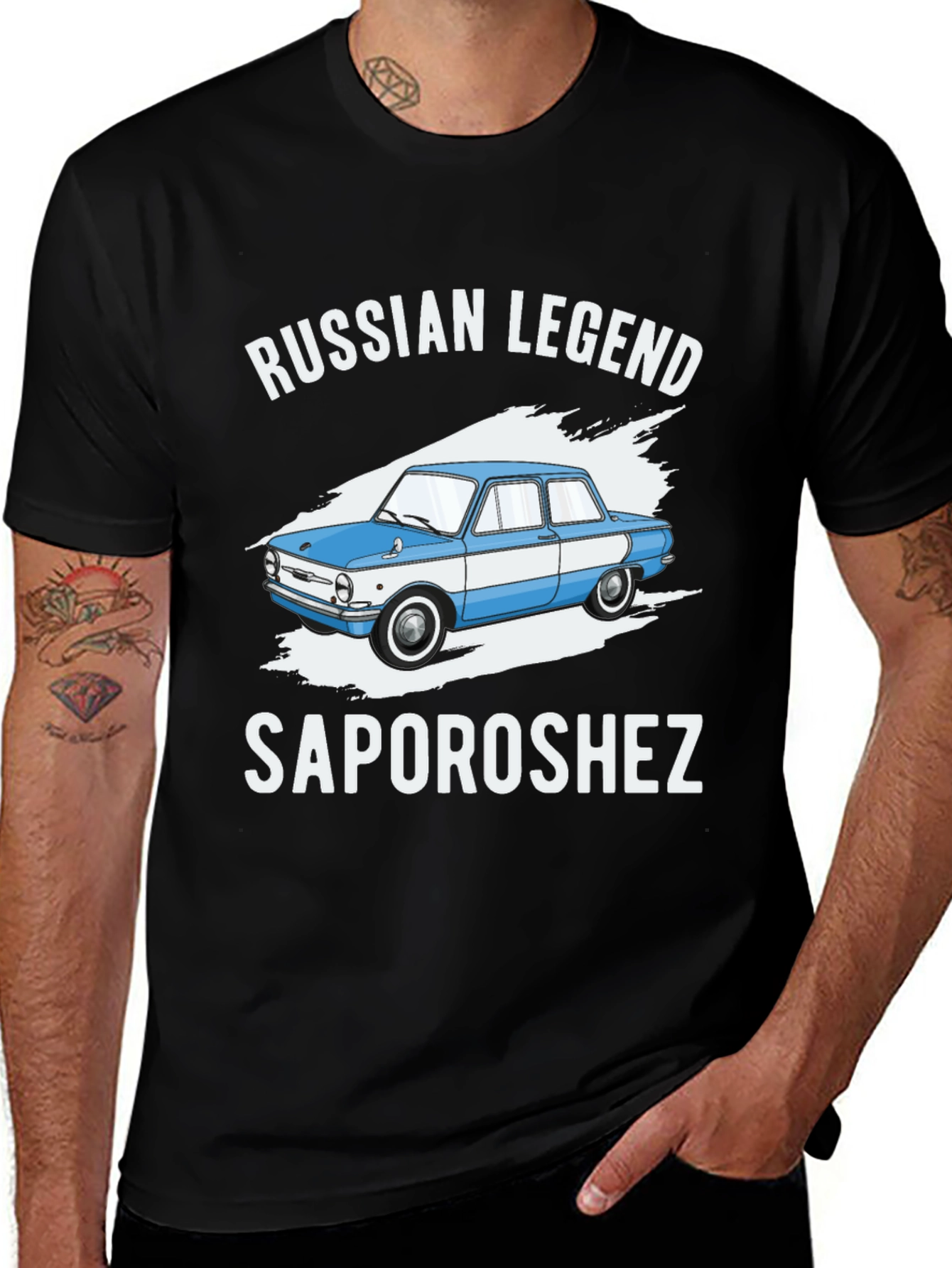 Variant 16 of Russian Legend Zaporozhets Car Graphic T-Shirt
