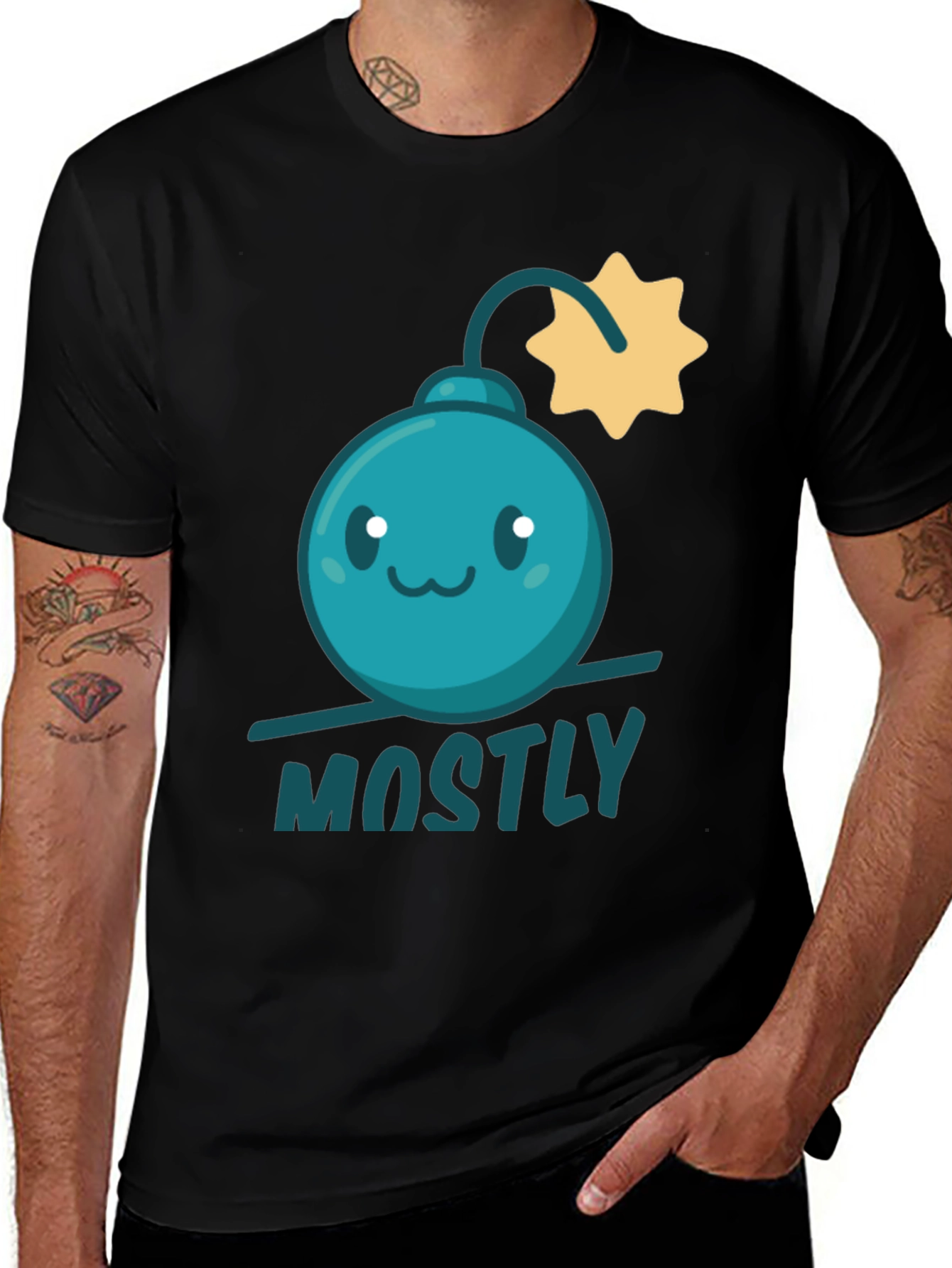 Variant 30 of Mostly Harmless Bomb Graphic Tee - Fun, Casual Style