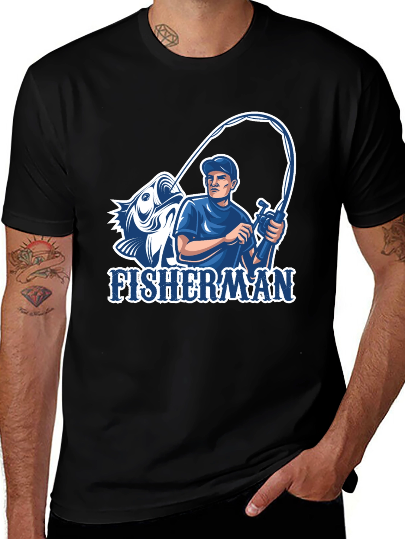 Variant 10 of Fisherman Graphic T-Shirt - Stylish Angler Tee
