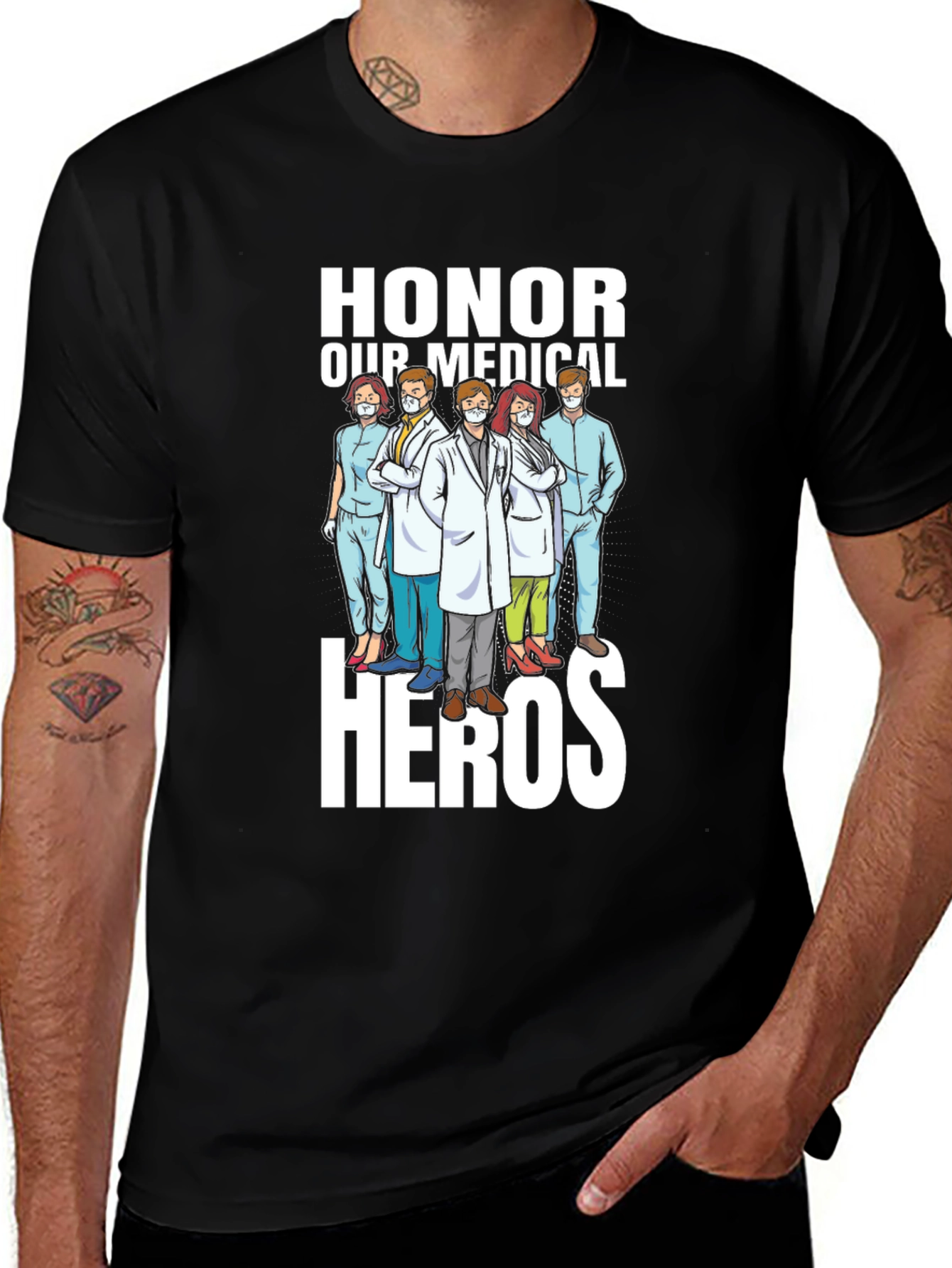 Variant 8 of Honor Medical Heroes Black Graphic Tee