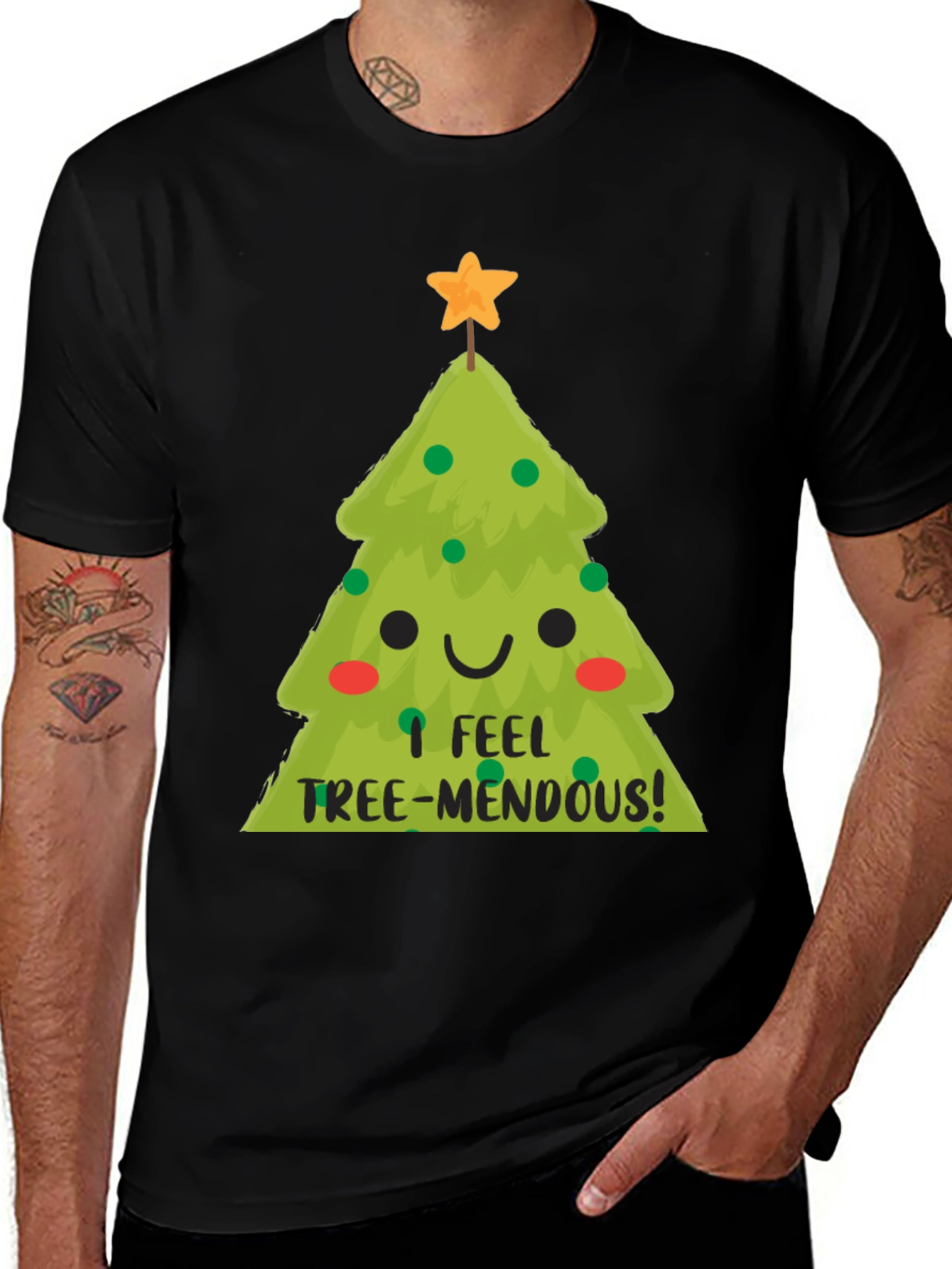 Funny Christmas Tree T-Shirt - "I Feel Tree-mendous!"