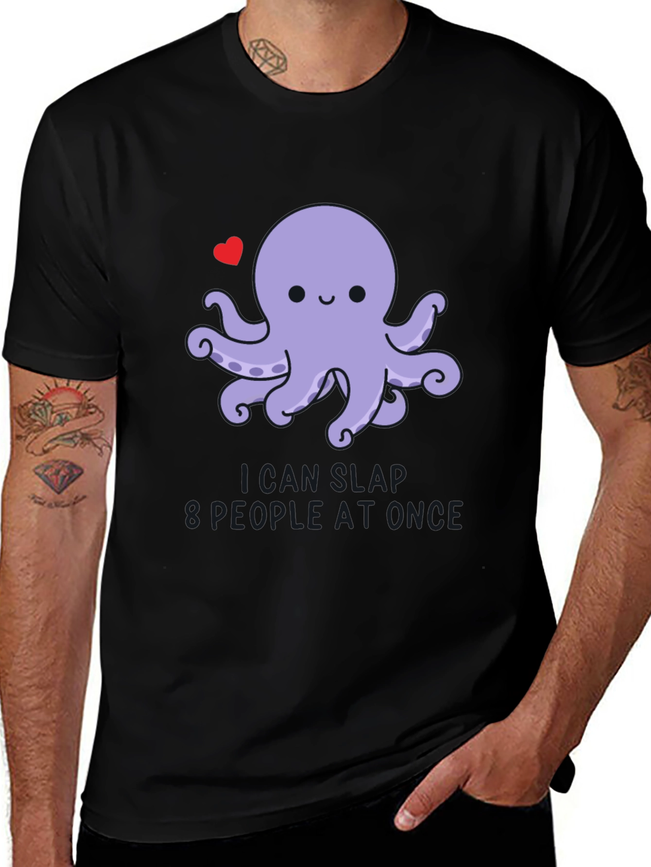 Variant 17 of Octopus Hug T-Shirt: I Can 8 People At Once Graphic Tee