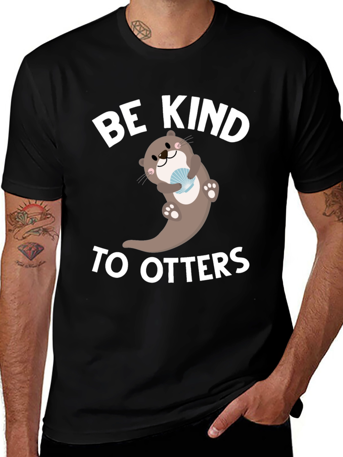 Variant 2 of Be Kind to Otters Graphic Tee - Soft Cotton Comfort
