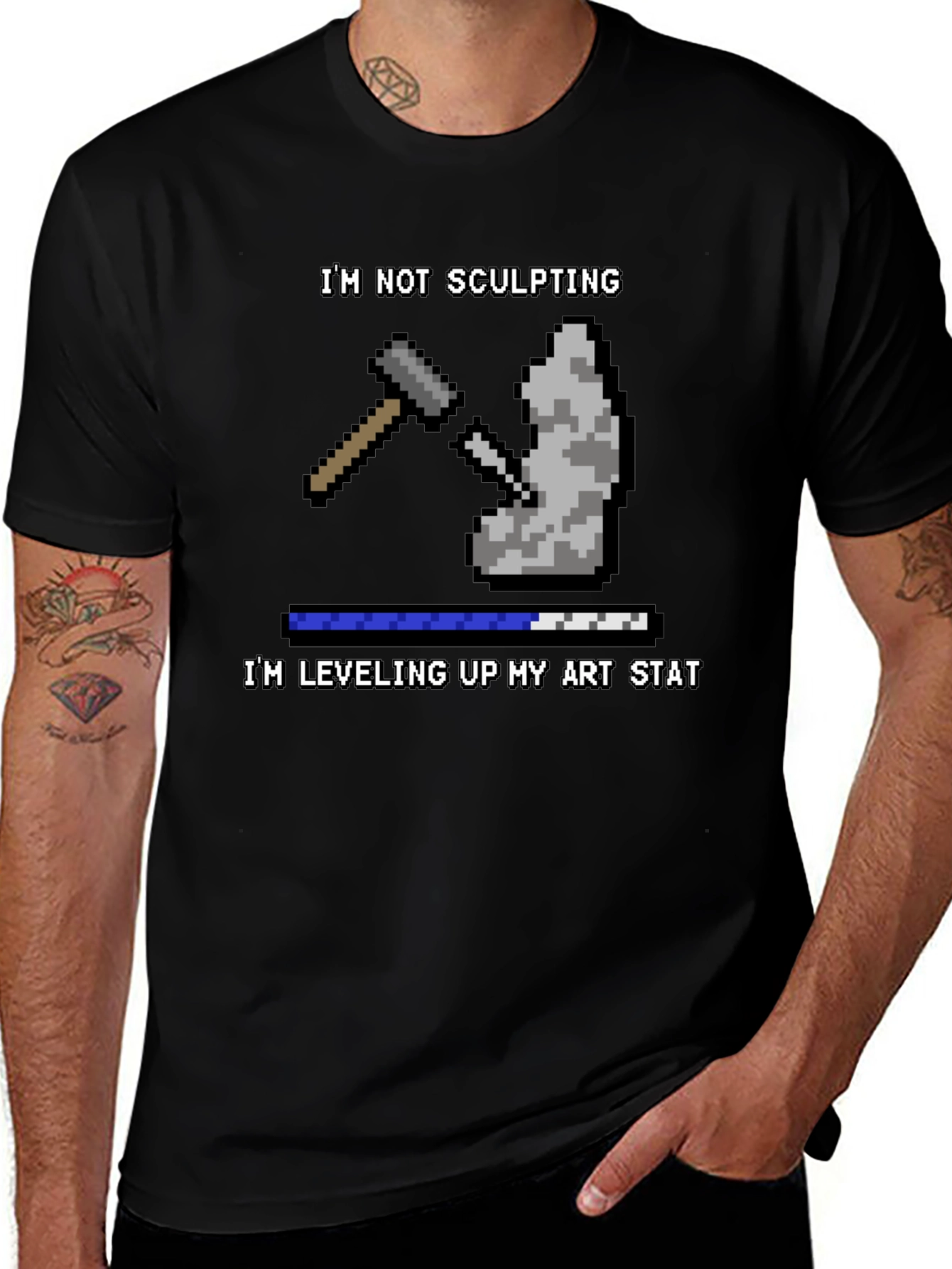 Variant 16 of Pixel Art Sculpting T-Shirt - Level Up Your Style!