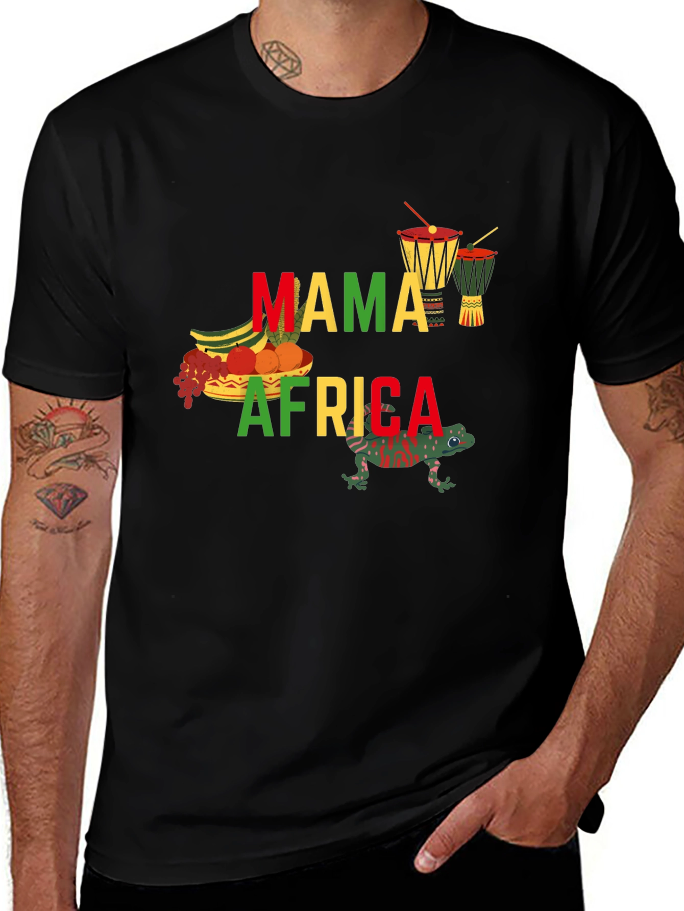 Mama Africa Black Graphic T-Shirt