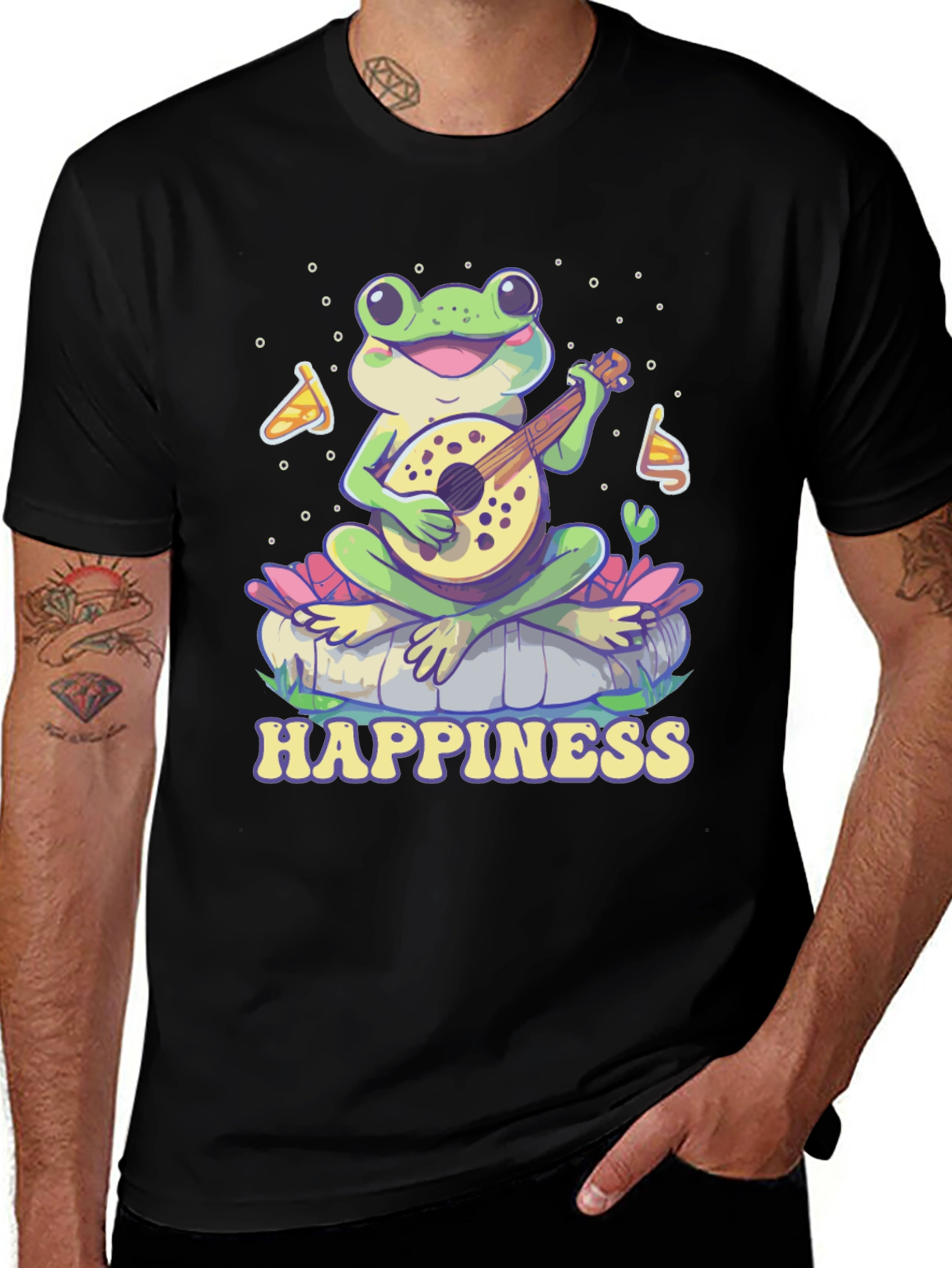Happiness Frog T-Shirt - Musical Frog Graphic Tee