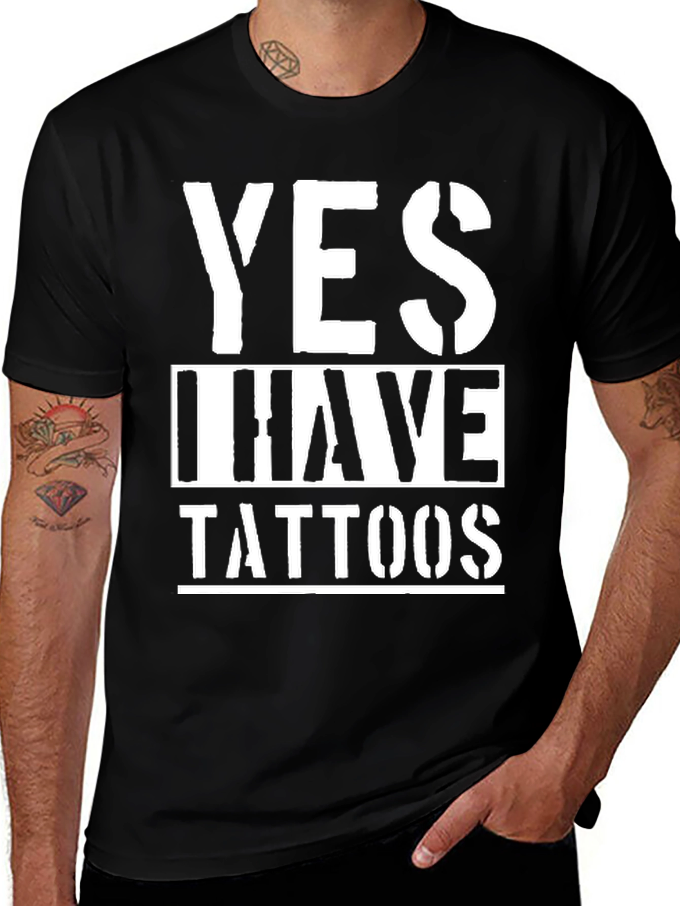 Variant 28 of Yes I Have Tattoos Graphic Tee - Novelty Shirt