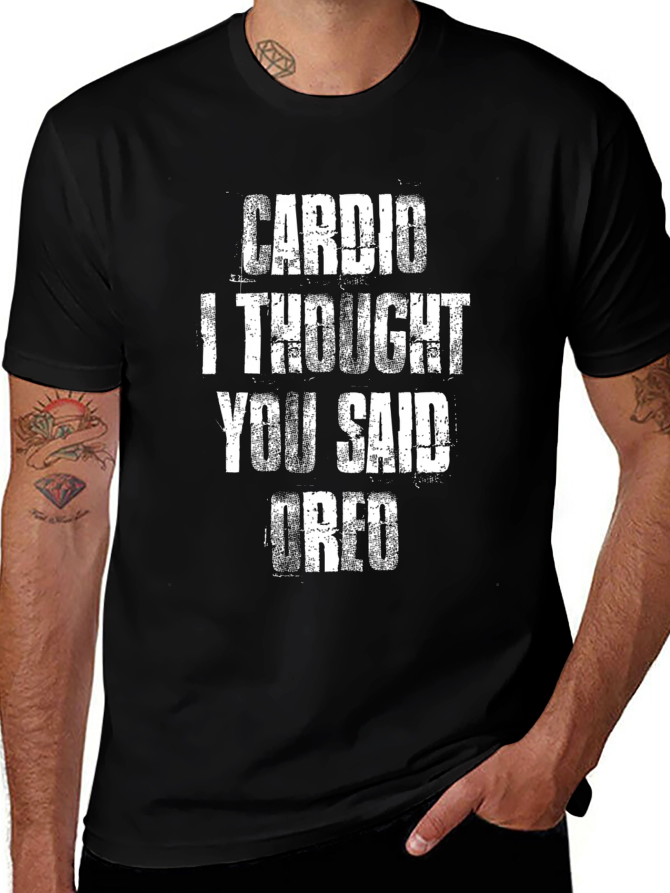 Variant 21 of Cardio I Thought You Said Oreo Funny Workout T-Shirt