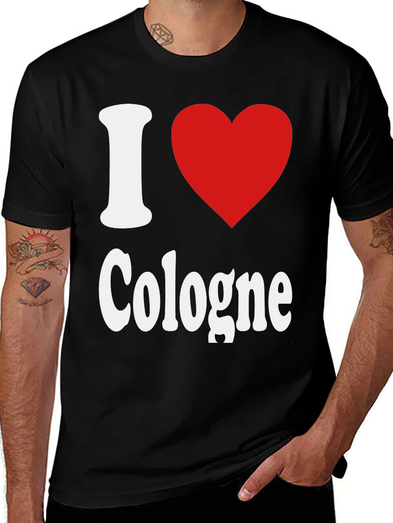 Variant 28 of I Heart Cologne Graphic T-Shirt - Black