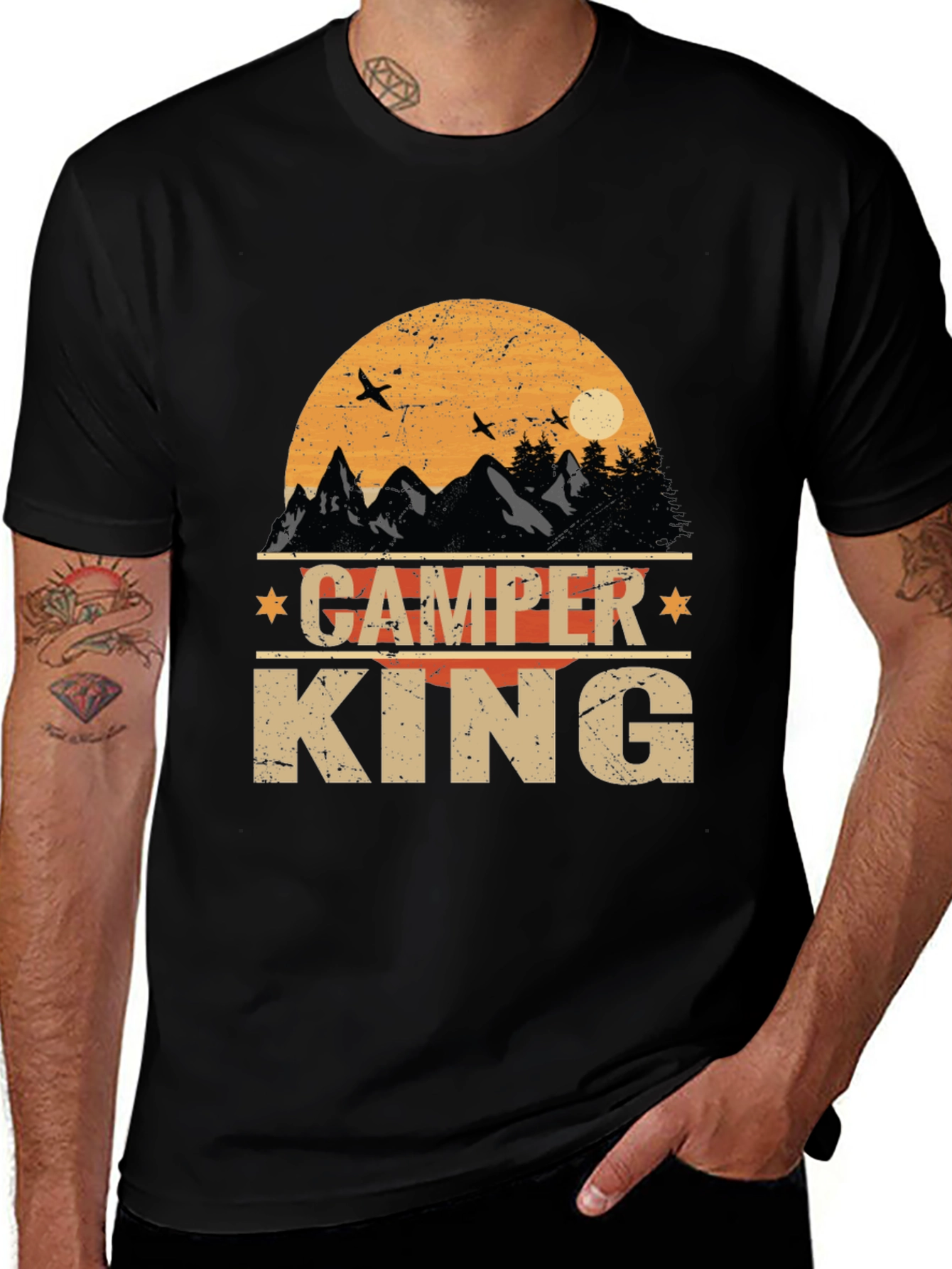Variant 3 of Camper King Graphic T-Shirt Camping Outdoors