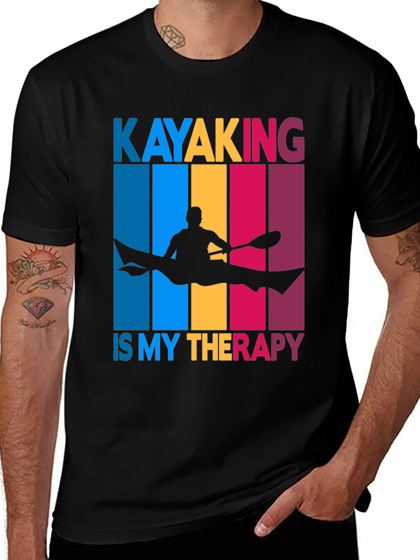 Variant 7 of Kayaking Therapy T-Shirt - Paddling Graphic Tee