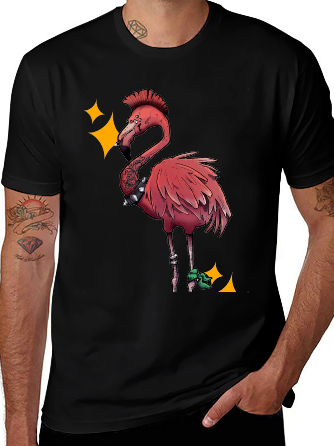 Variant 23 of Punk Flamingo Graphic Tee - Black