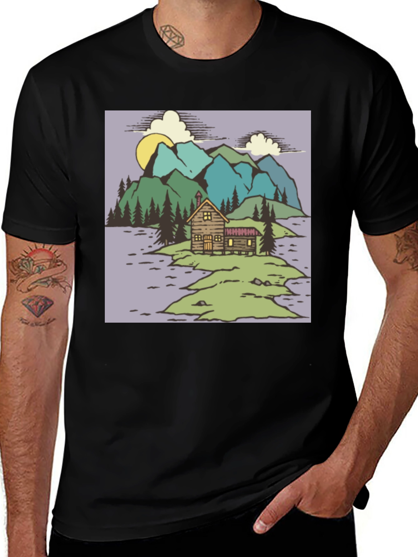 Variant 10 of Cabin in the Woods Graphic Tee - Black