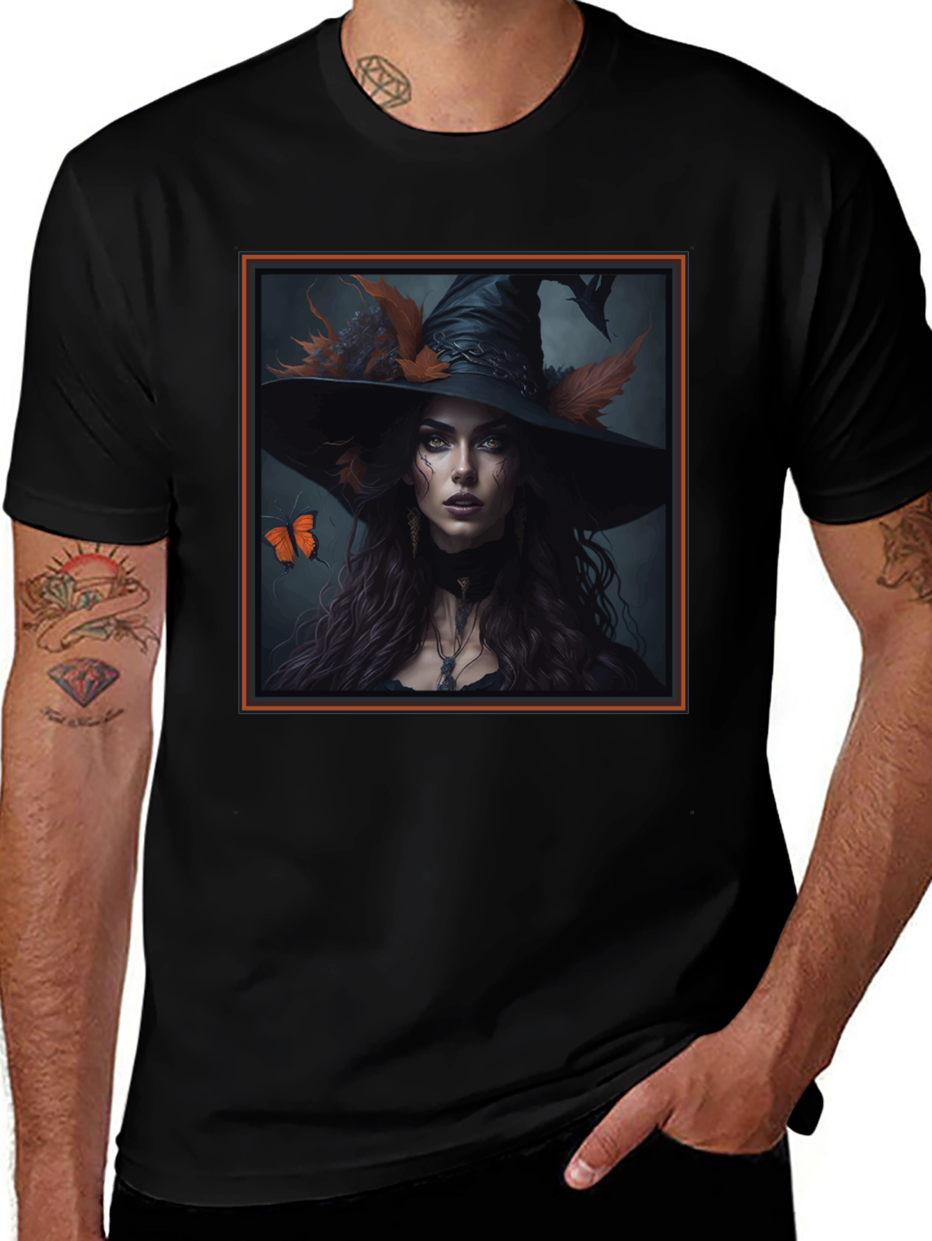Variant 19 of Witch Graphic Tee - Dark Fantasy Style