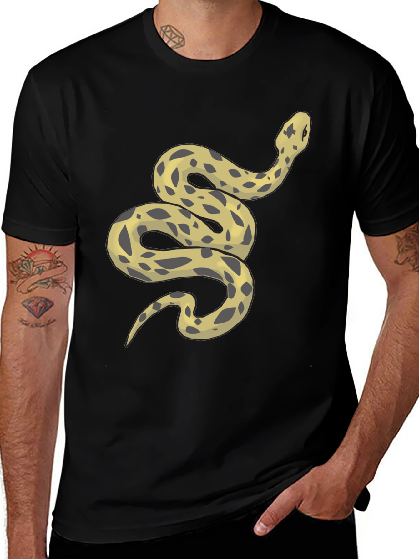 Variant 14 of Snake Graphic Black T-Shirt