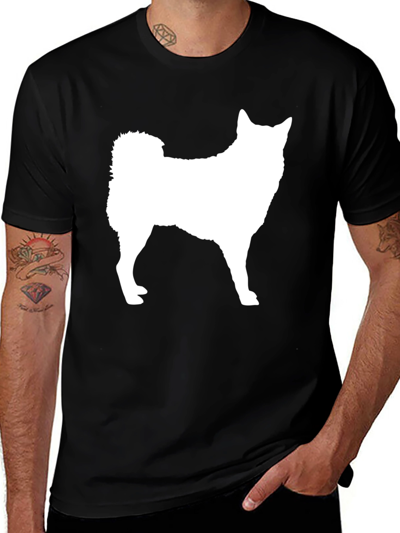 Variant 13 of Dog Silhouette Black T-Shirt