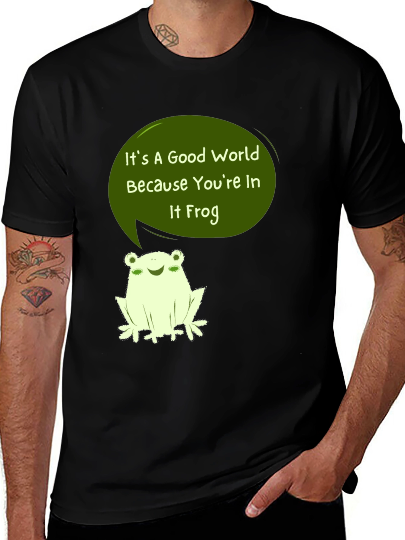 Variant 14 of Good World Frog Graphic Tee - Unisex Cotton T-Shirt