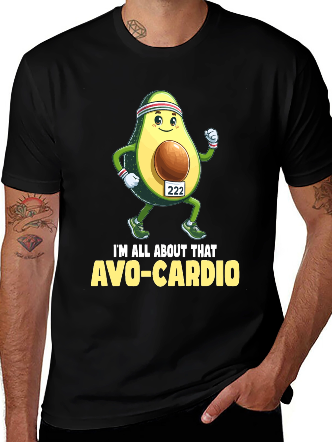 Variant 4 of Avo-Cardio T-Shirt Funny Avocado Running Tee
