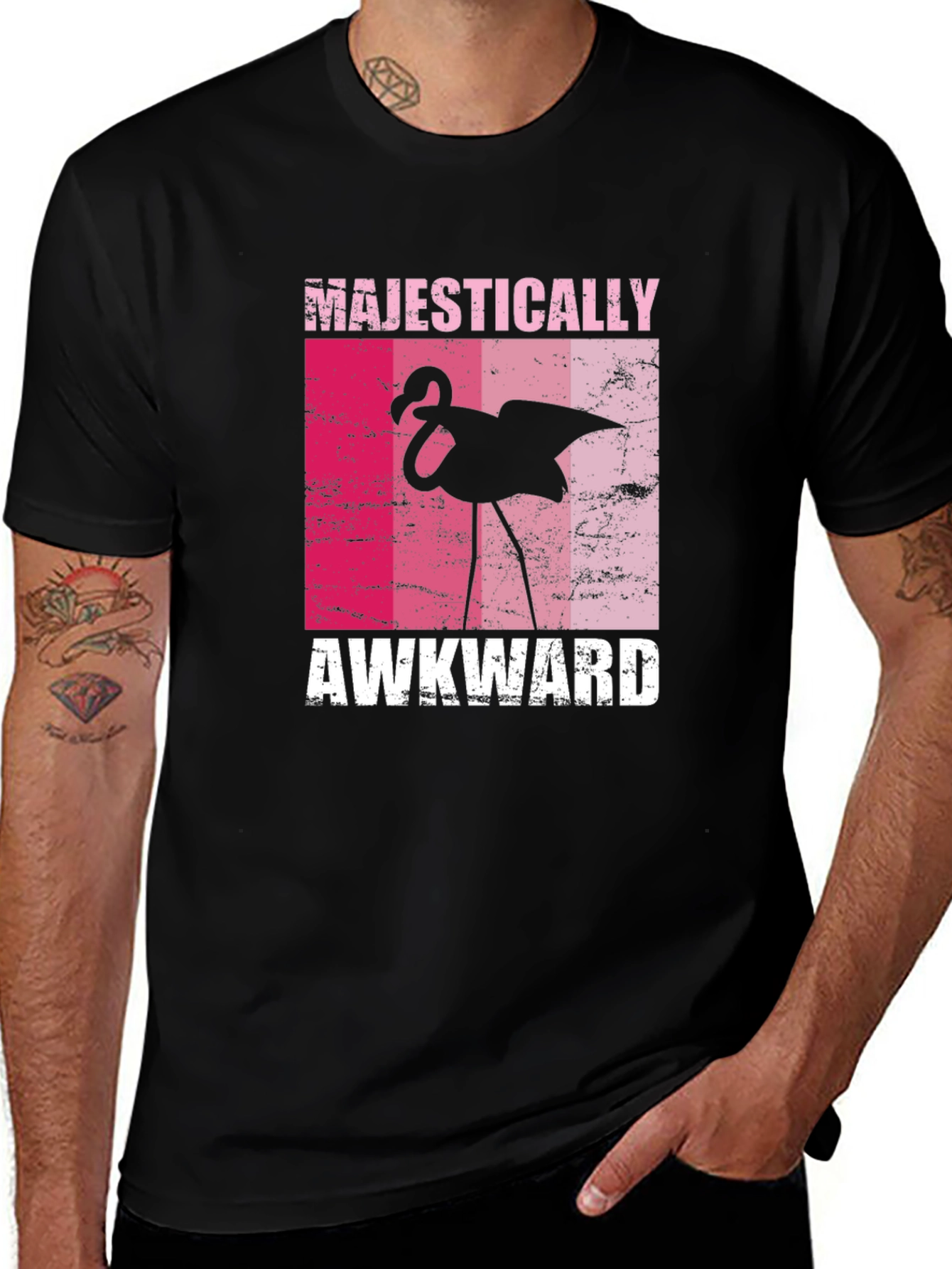 Majestically Awkward Flamingo Graphic Tee