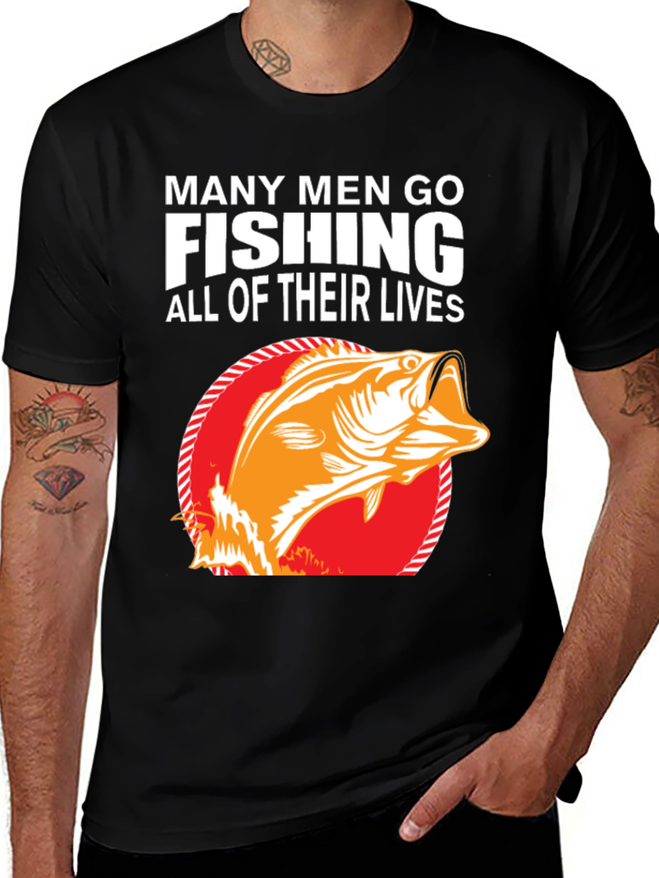 Variant 15 of Fishing T-Shirt - Many Men Go Fishing