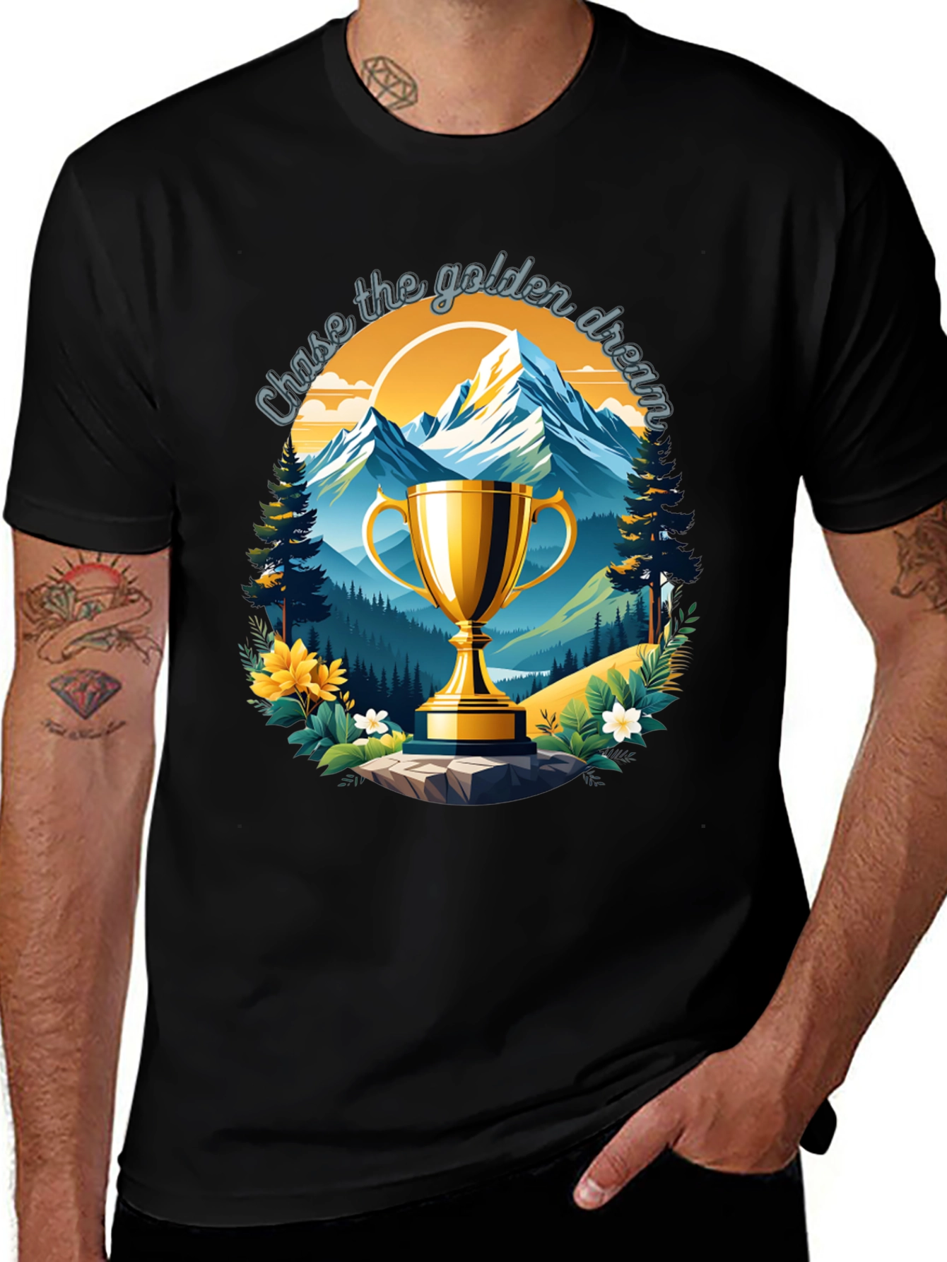 Variant 5 of Golden Dream Graphic Tee - Chase Your Goals