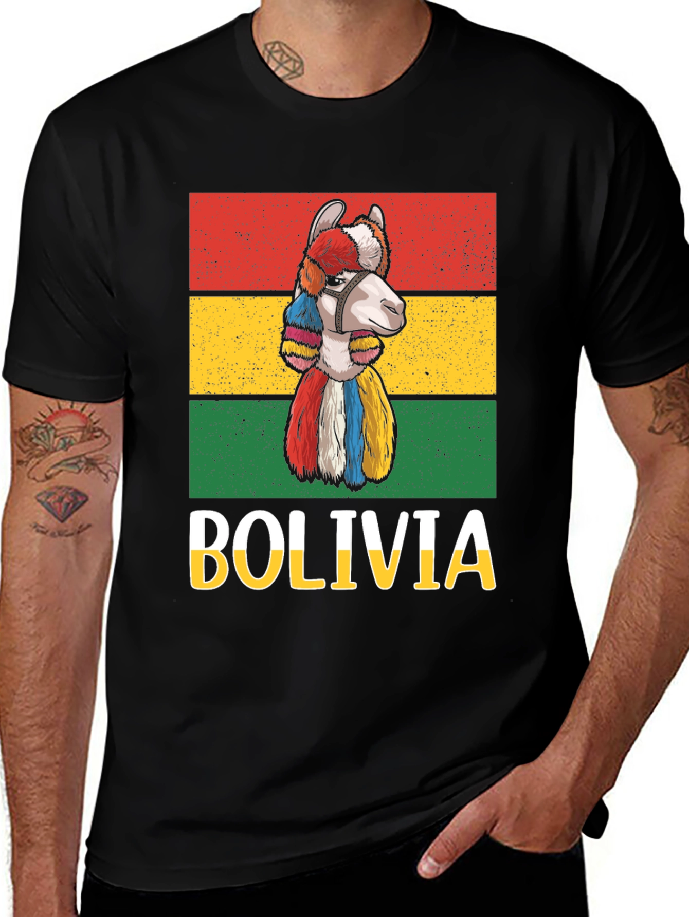 Bolivia Llama Graphic Tee - Unique Travel Shirt