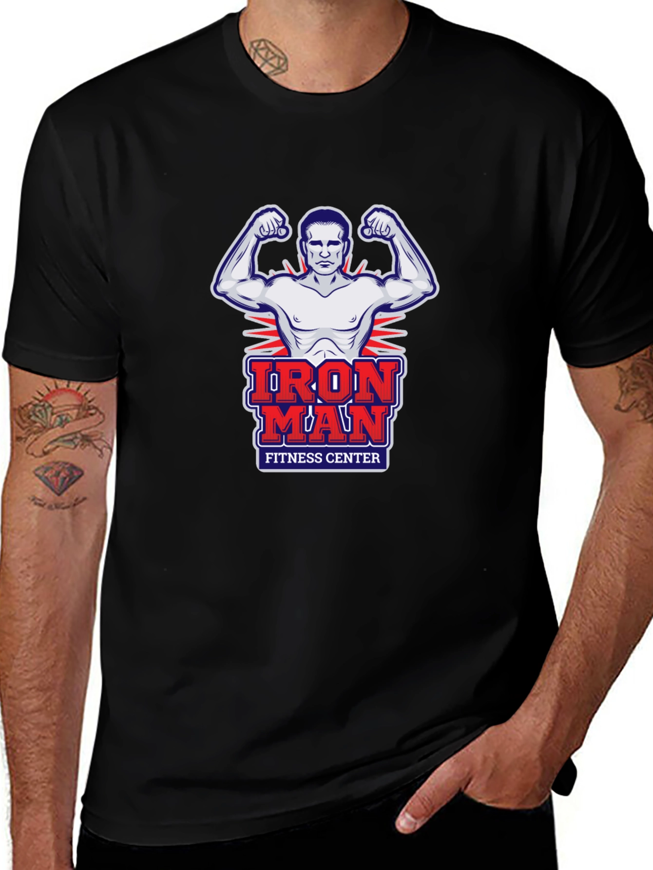 Variant 2 of Iron Man Fitness Center Graphic T-Shirt