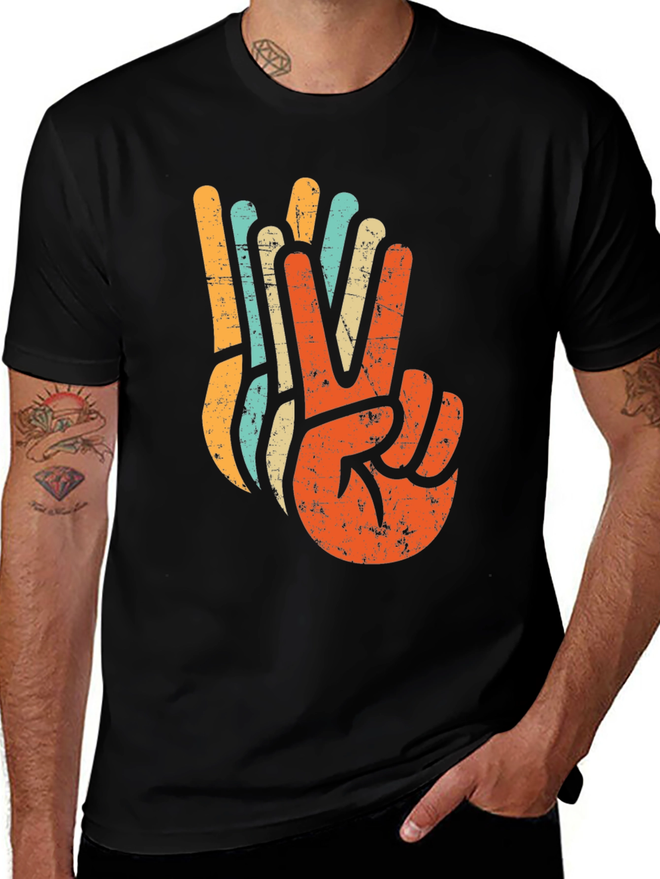 Variant 24 of Retro Peace Sign Graphic T-Shirt