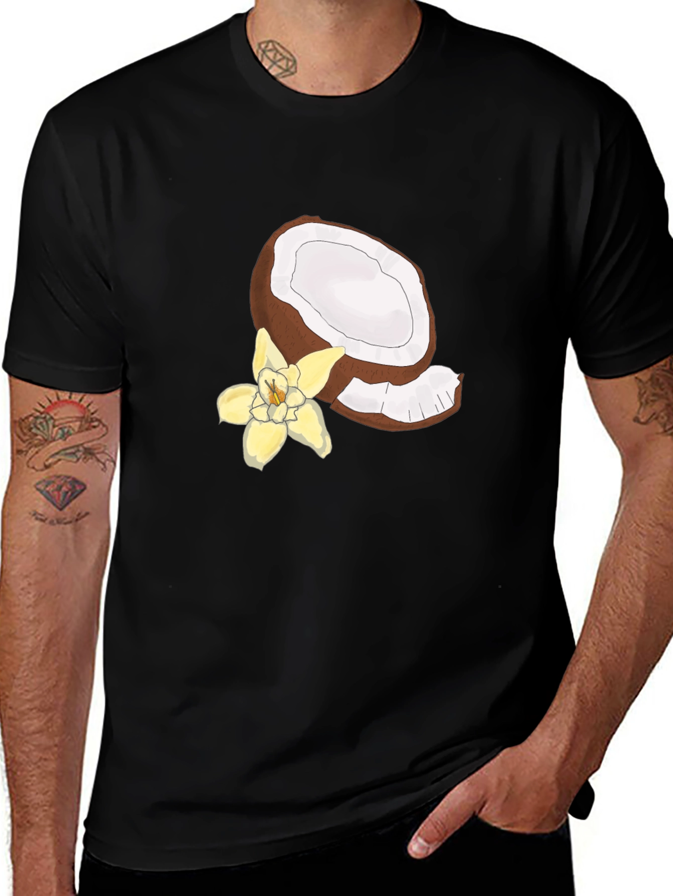 Variant 15 of Coconut Flower Graphic Tee - Tropical Style