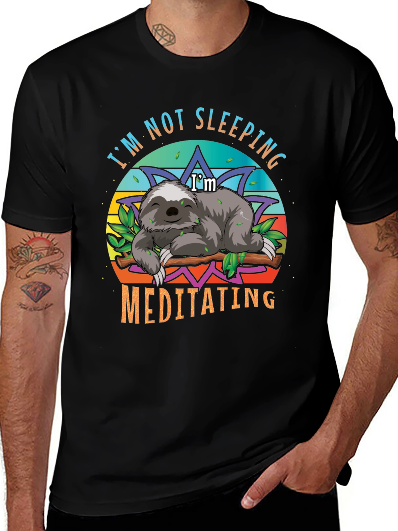 Variant 20 of Sloth Meditating T-Shirt - Zen & Relaxed Style