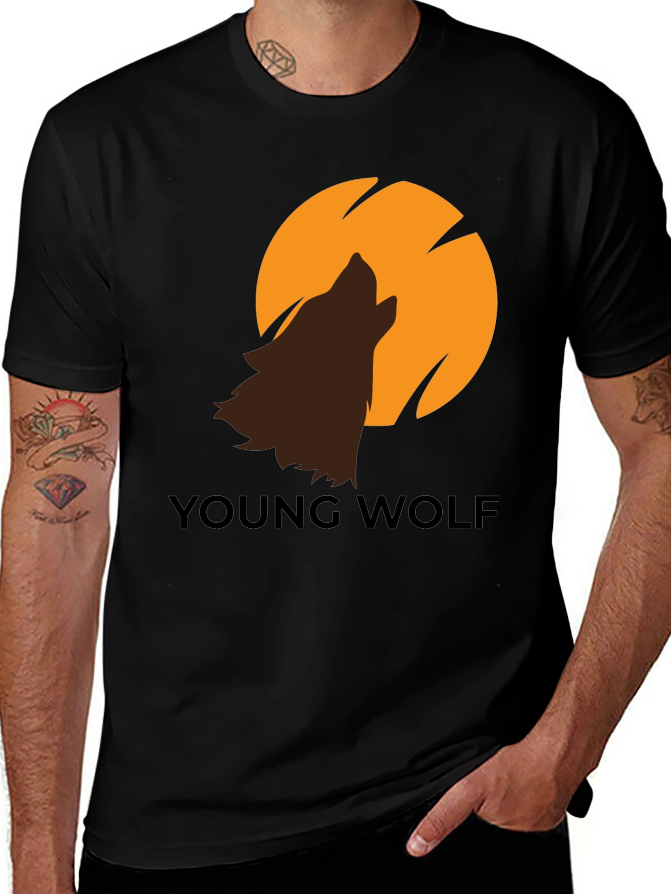 Variant 4 of Young Wolf Graphic Tee - Modern Design