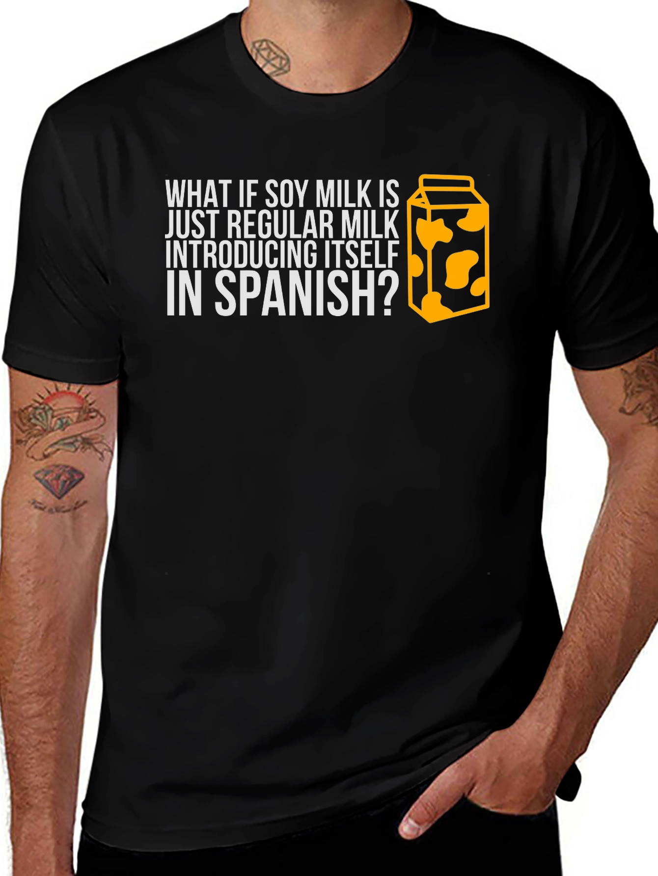 Variant 20 of Soy Milk Spanish Pun Graphic Tee