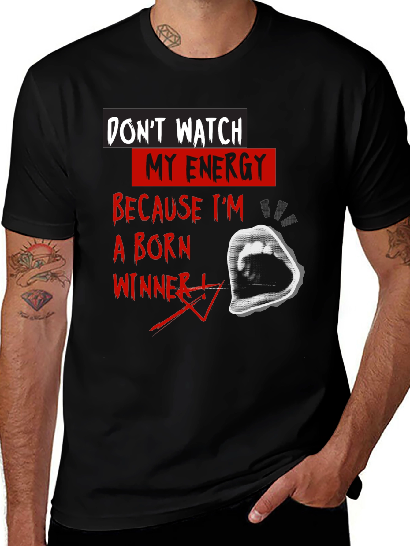 Variant 17 of Don't Watch My Energy Black Graphic Tee