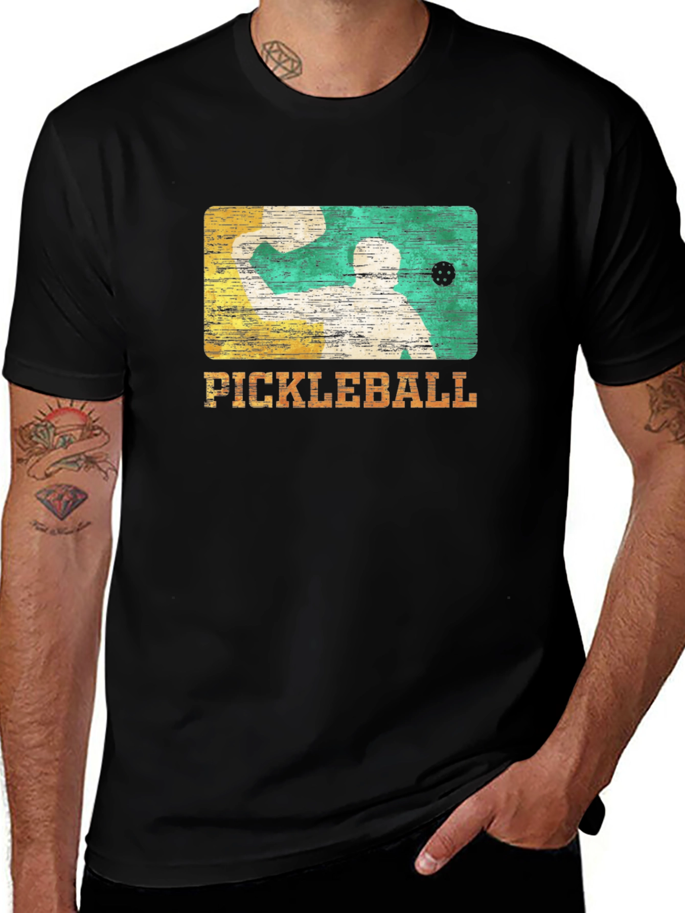Variant 20 of Pickleball Graphic T-Shirt - Retro Style