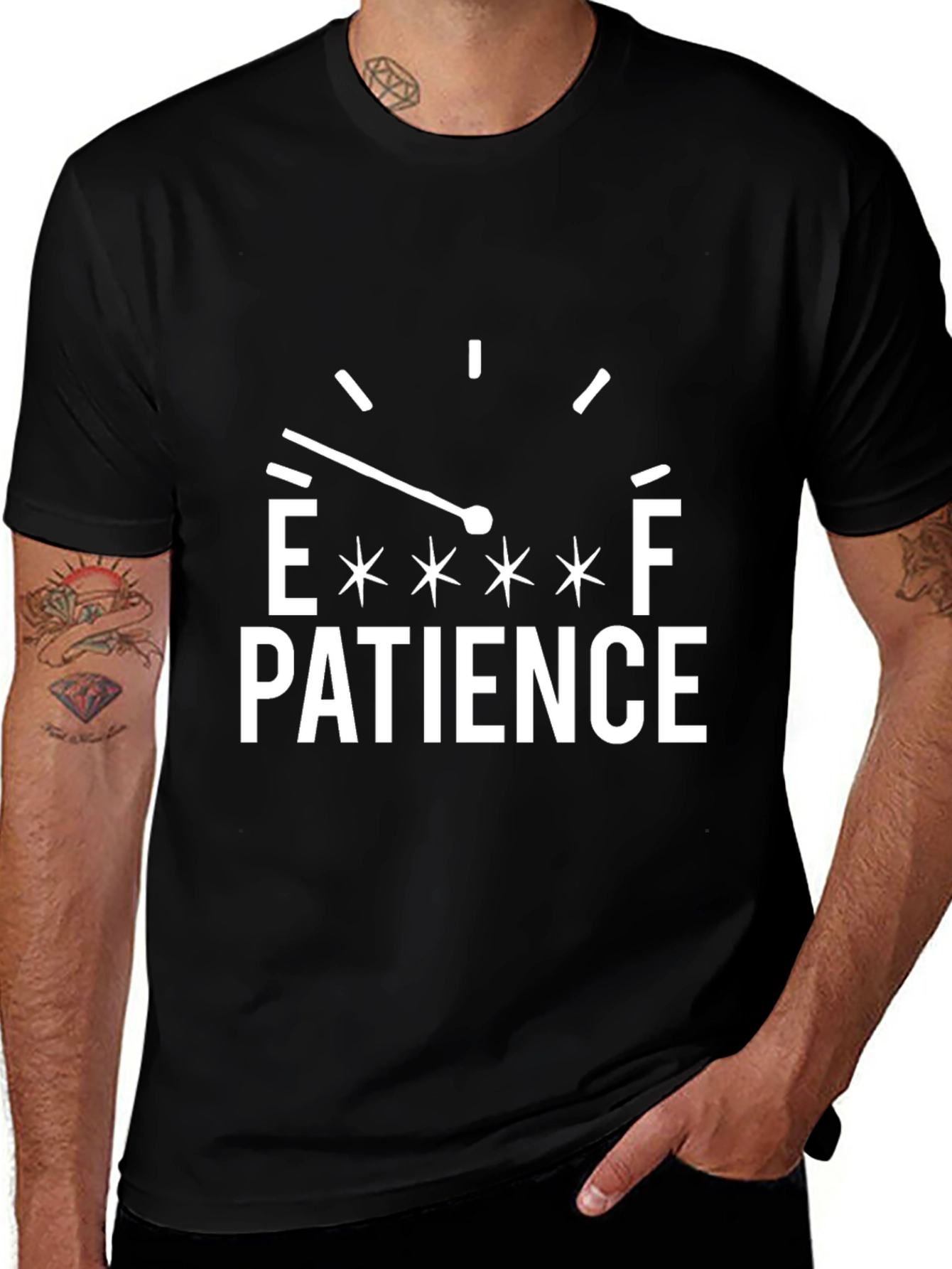 Variant 30 of Patience Level Graphic T-Shirt - Sarcastic Humor Tee
