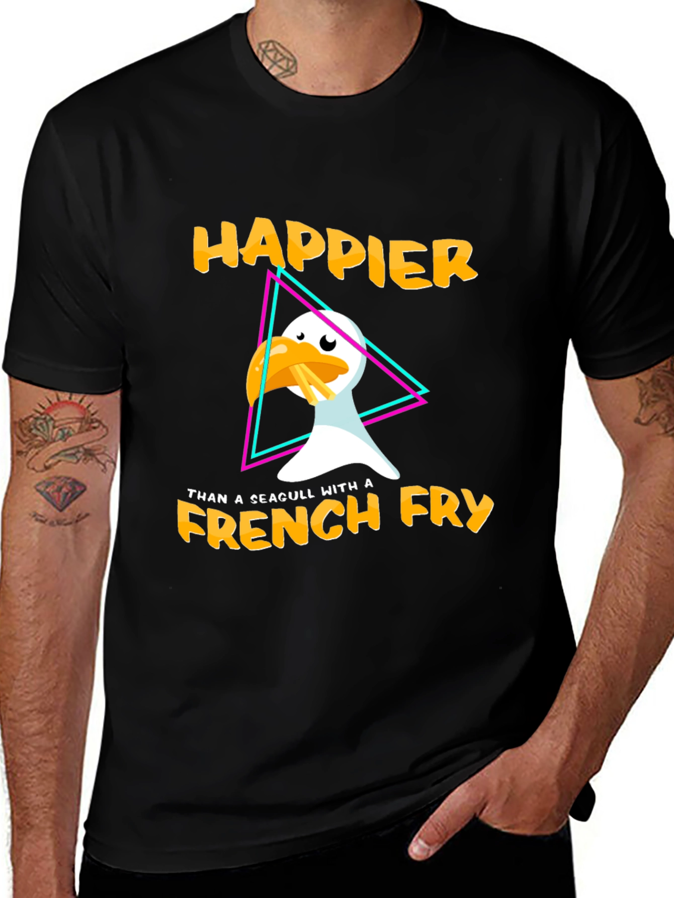 Variant 2 of Happier Than A Seagull With A French Fry T-Shirt