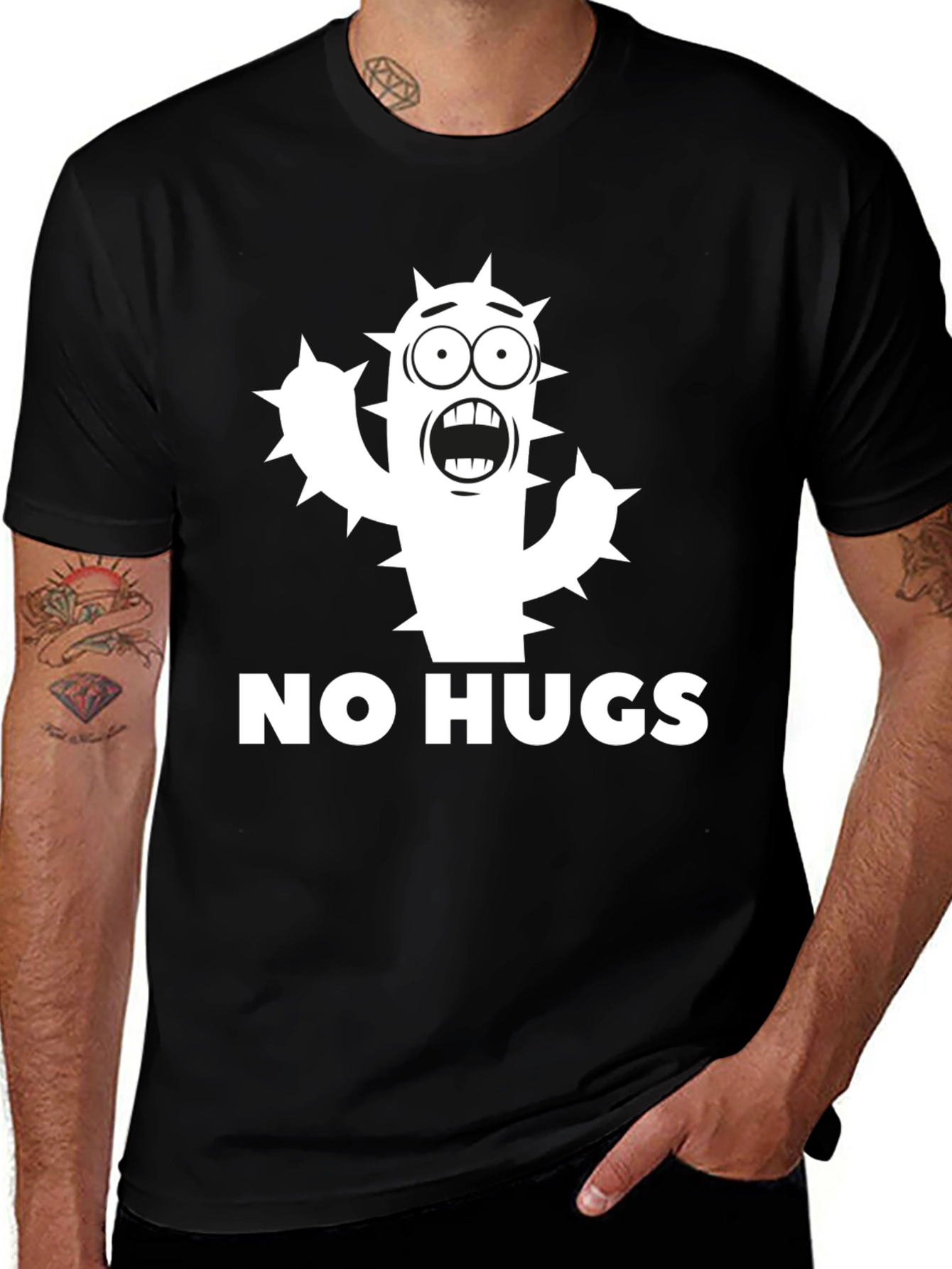 Variant 11 of No Hugs Cactus Graphic Tee - Funny Unisex Shirt