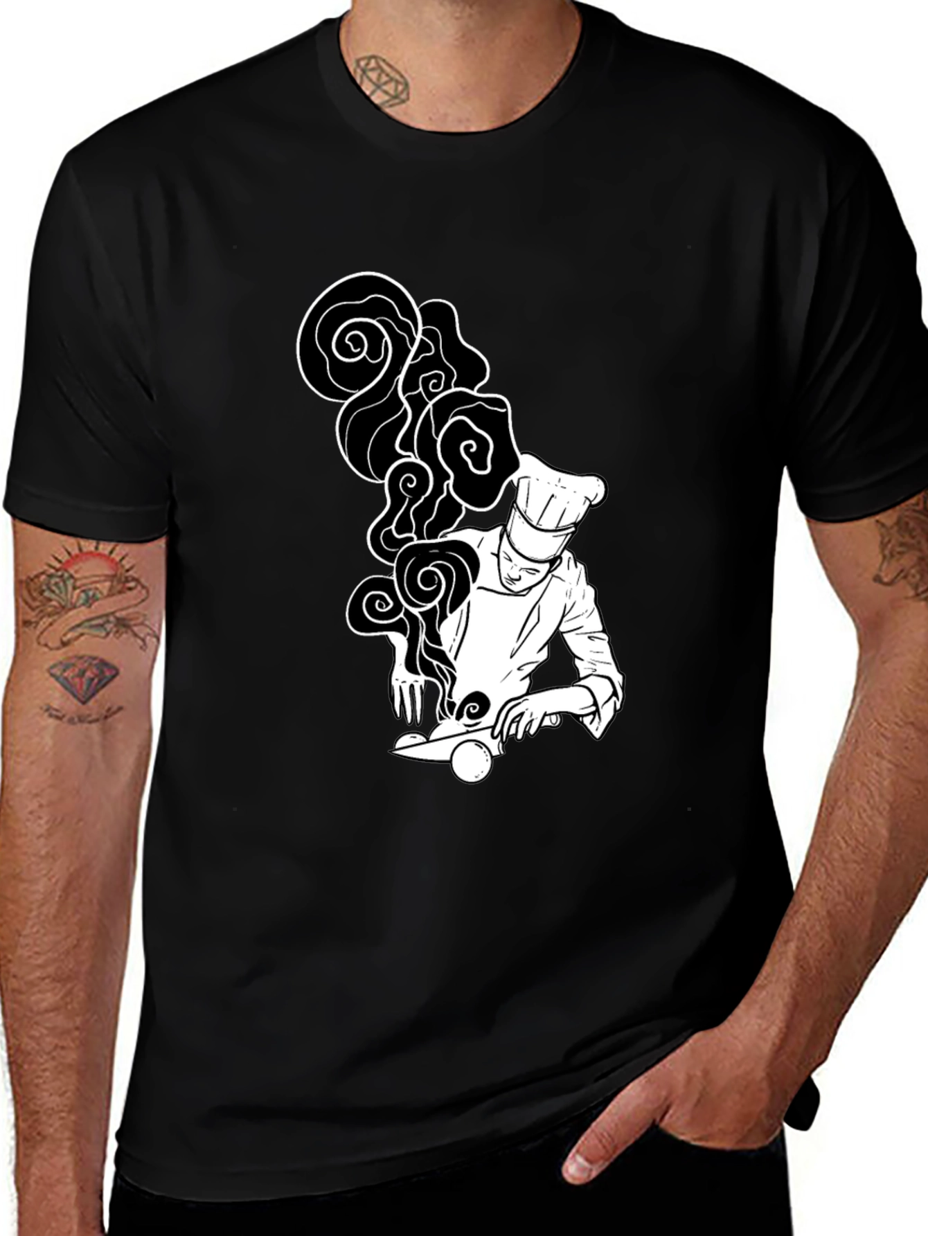 Variant 16 of Chef Graphic T-Shirt - Black, Unique Design