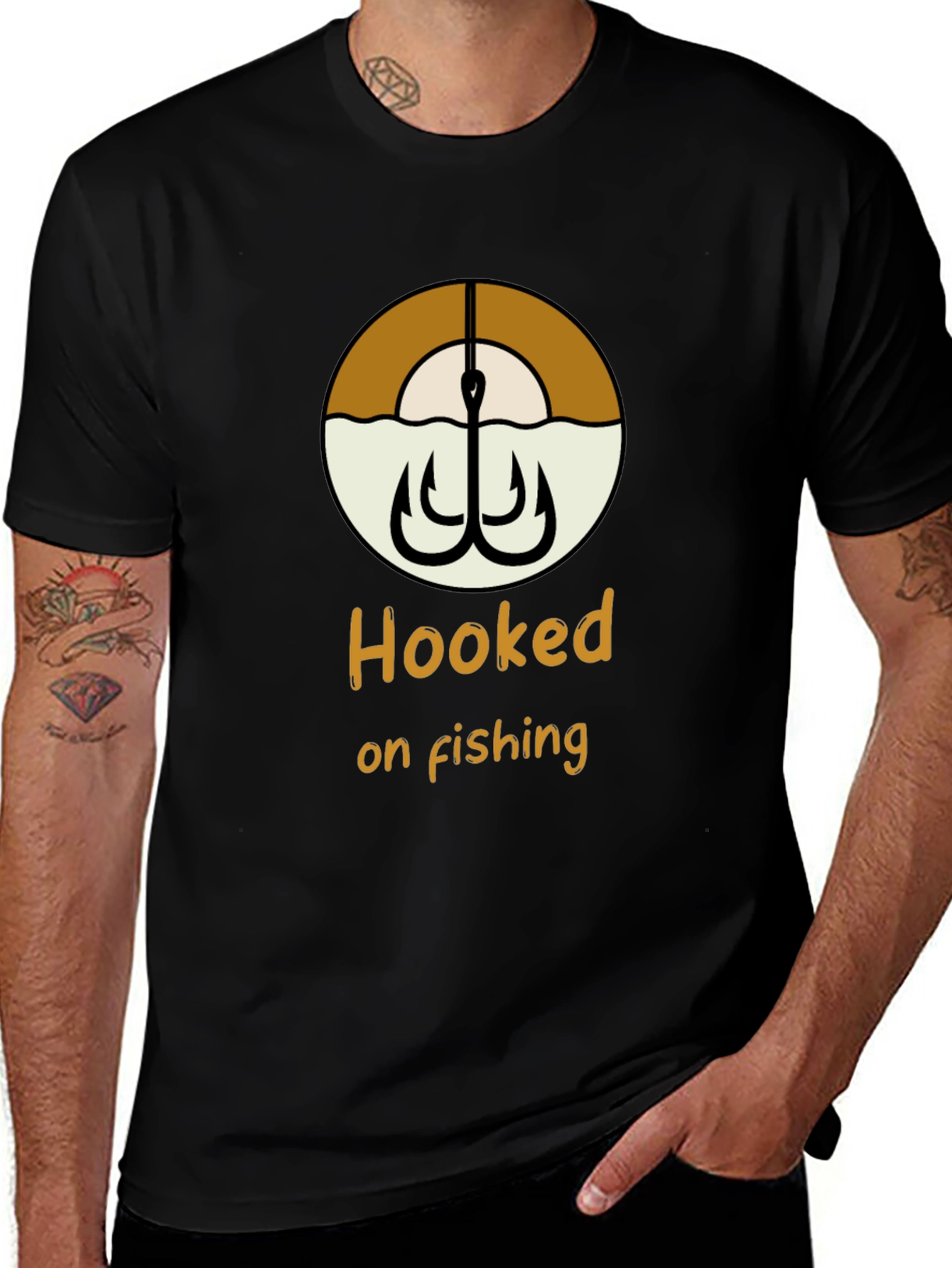 Variant 17 of Hooked on Fishing Graphic Tee