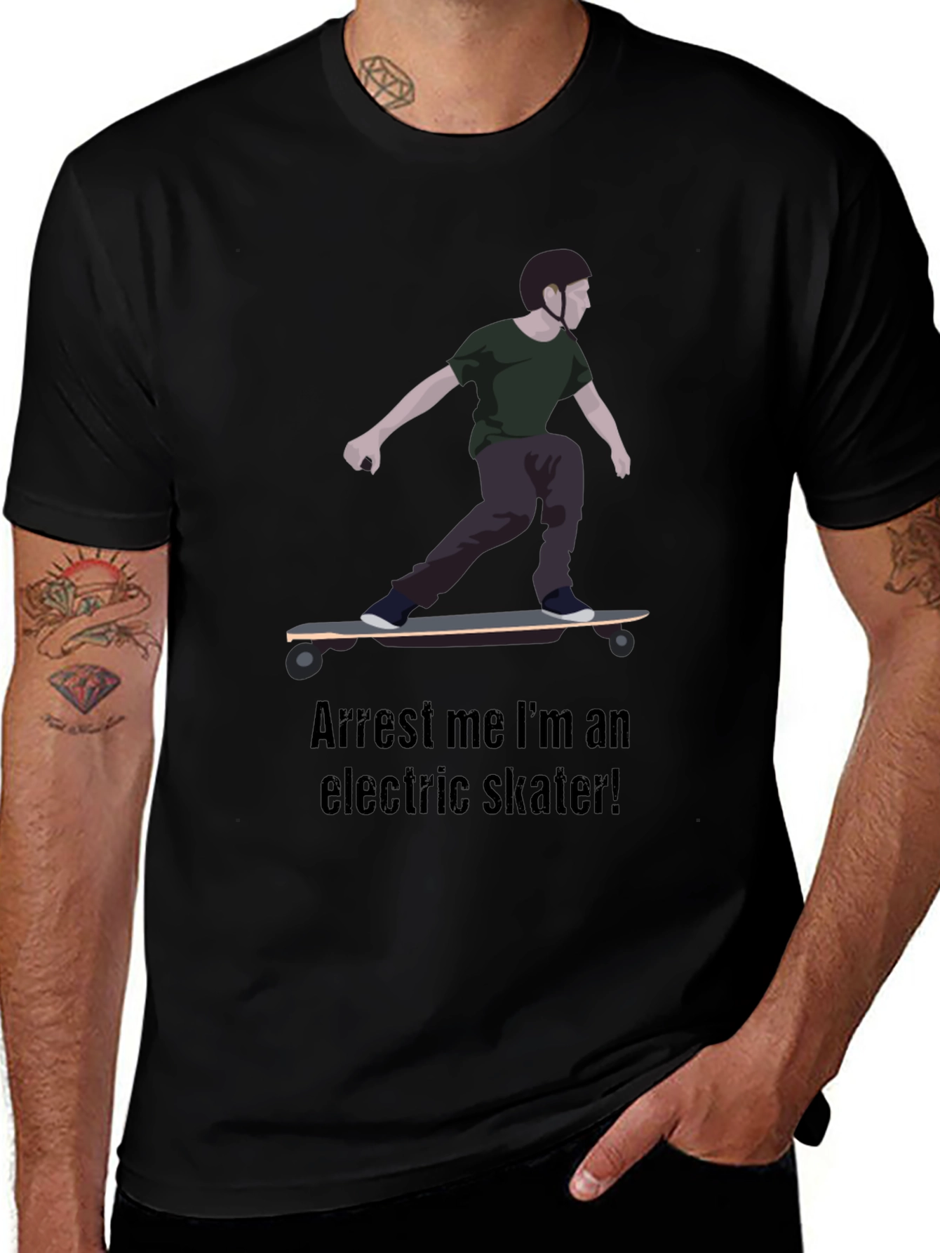 Variant 19 of Electric Skater Graphic Tee - Arrest Me I'm an Electric Skater!
