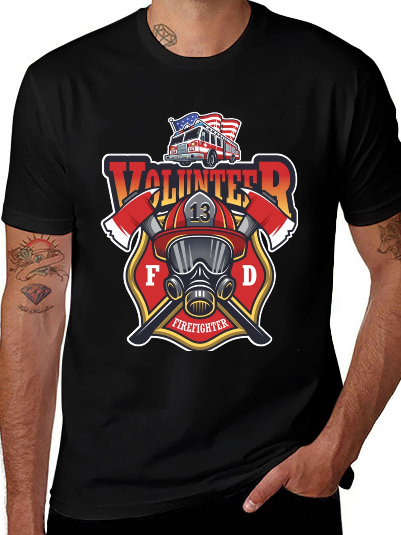 Variant 6 of Volunteer Firefighter T-Shirt - FD Design