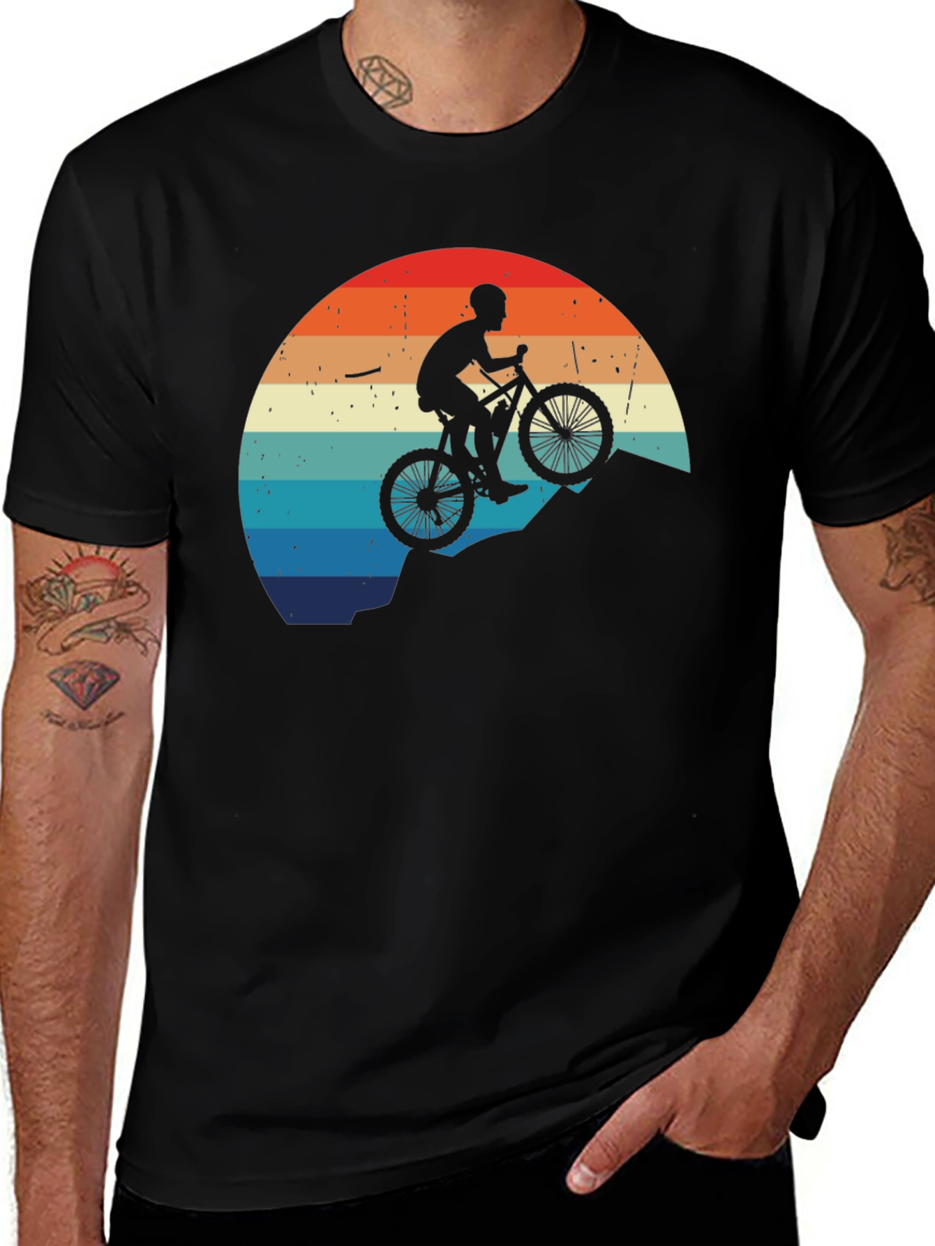 Variant 23 of Retro Mountain Biker Graphic Tee - Ride in Style!