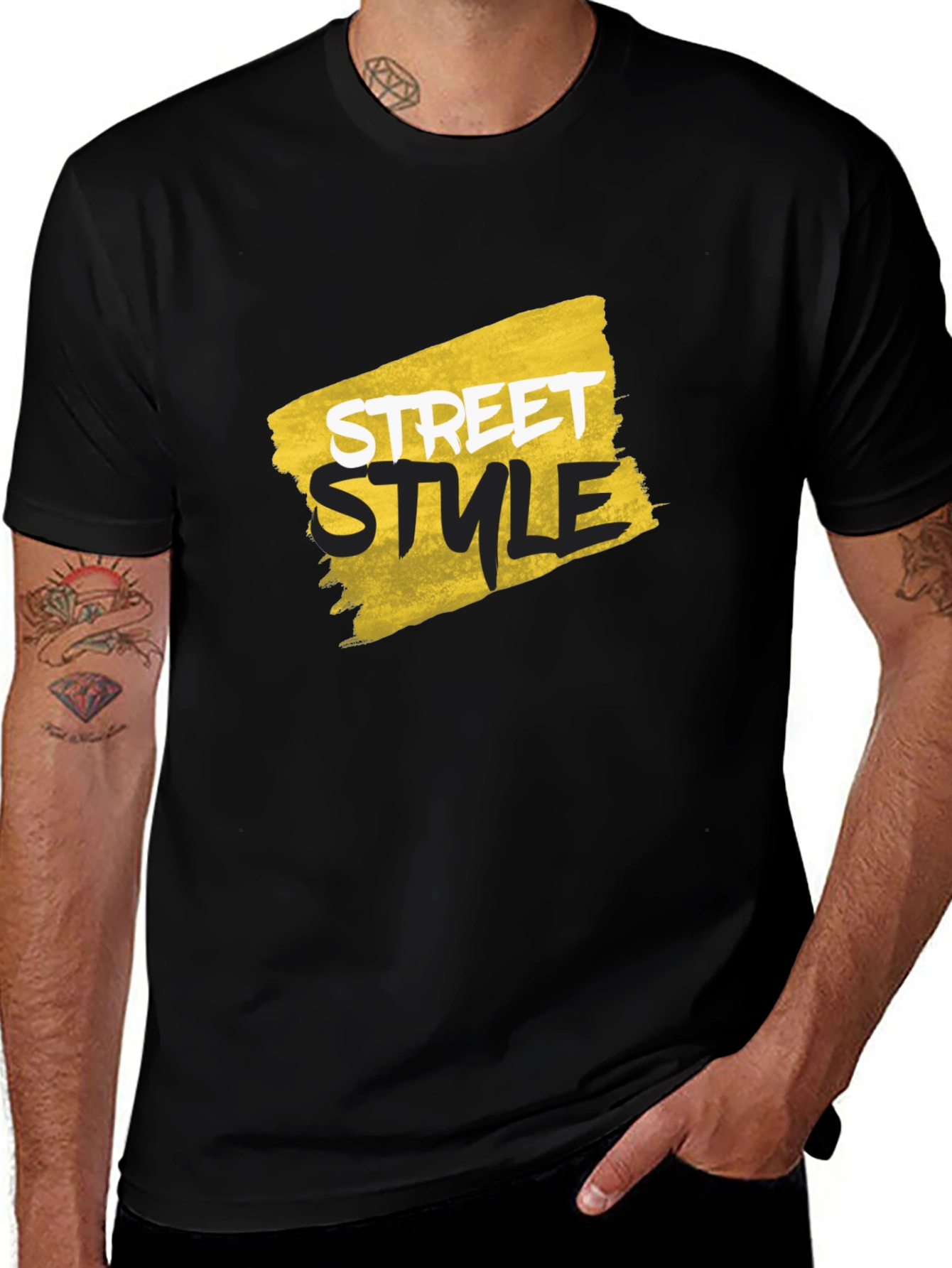 Variant 5 of Street Style Graphic Black T-Shirt