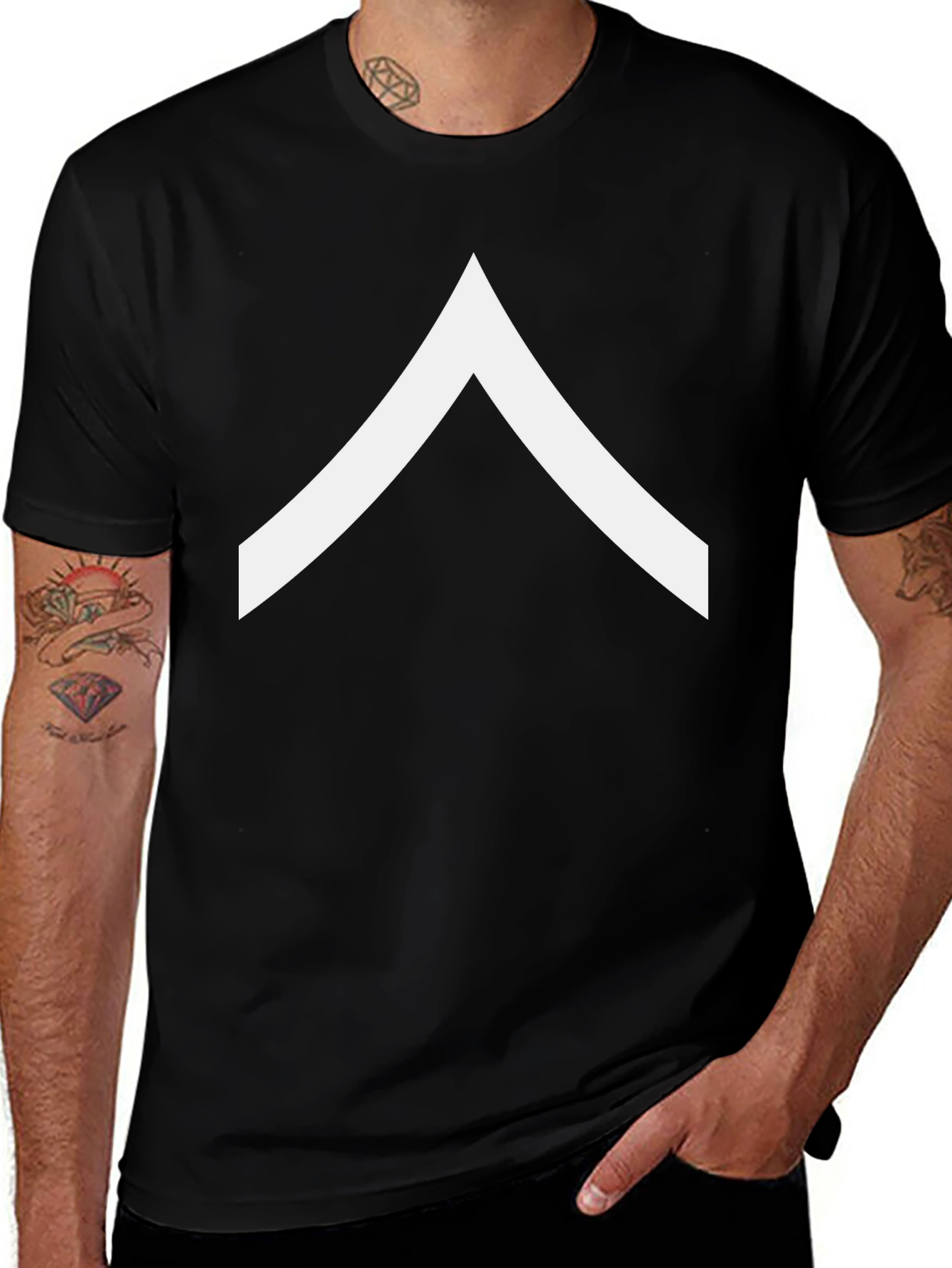 Black Chevron Tee - Modern Minimalist Design - Casual Comfort main image