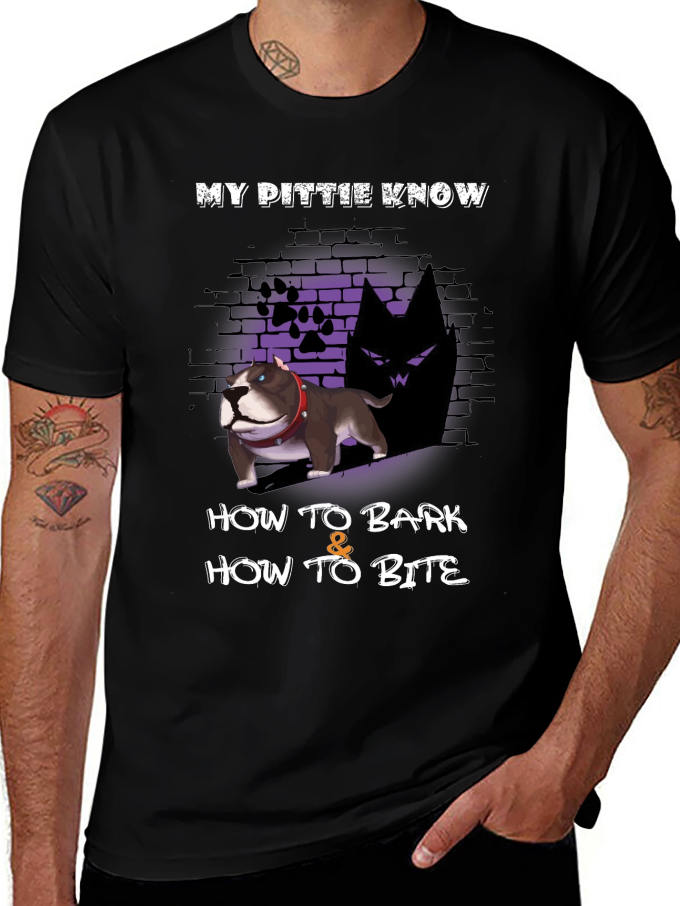 Variant 2 of My Pittie Knows T-Shirt - Bark & Bite